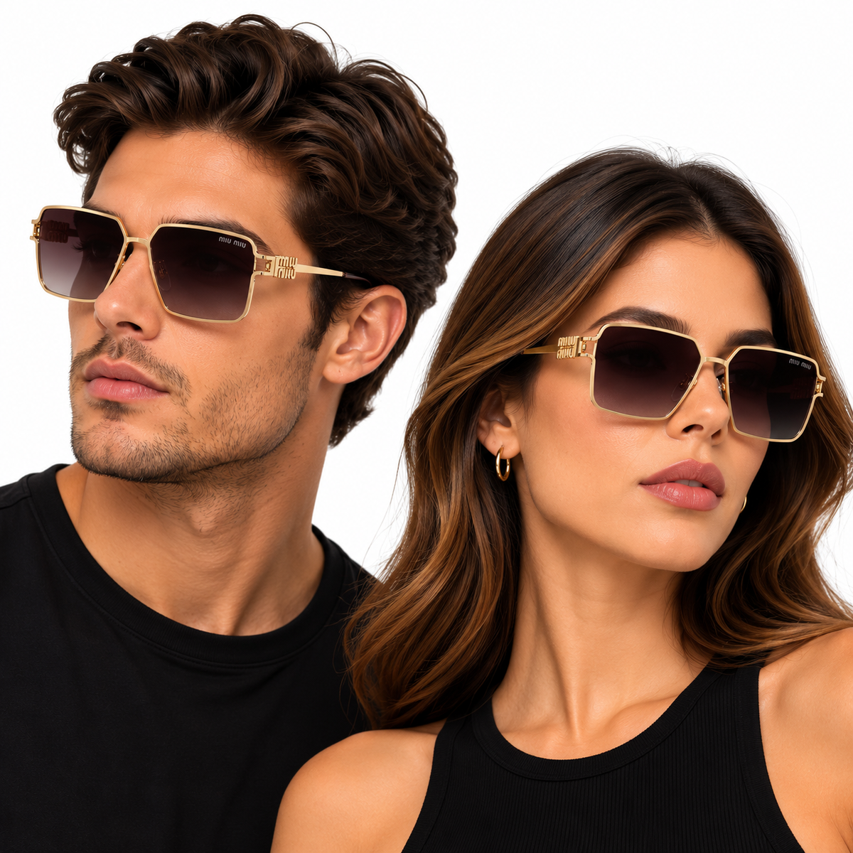 gafas miu miu rec doradas