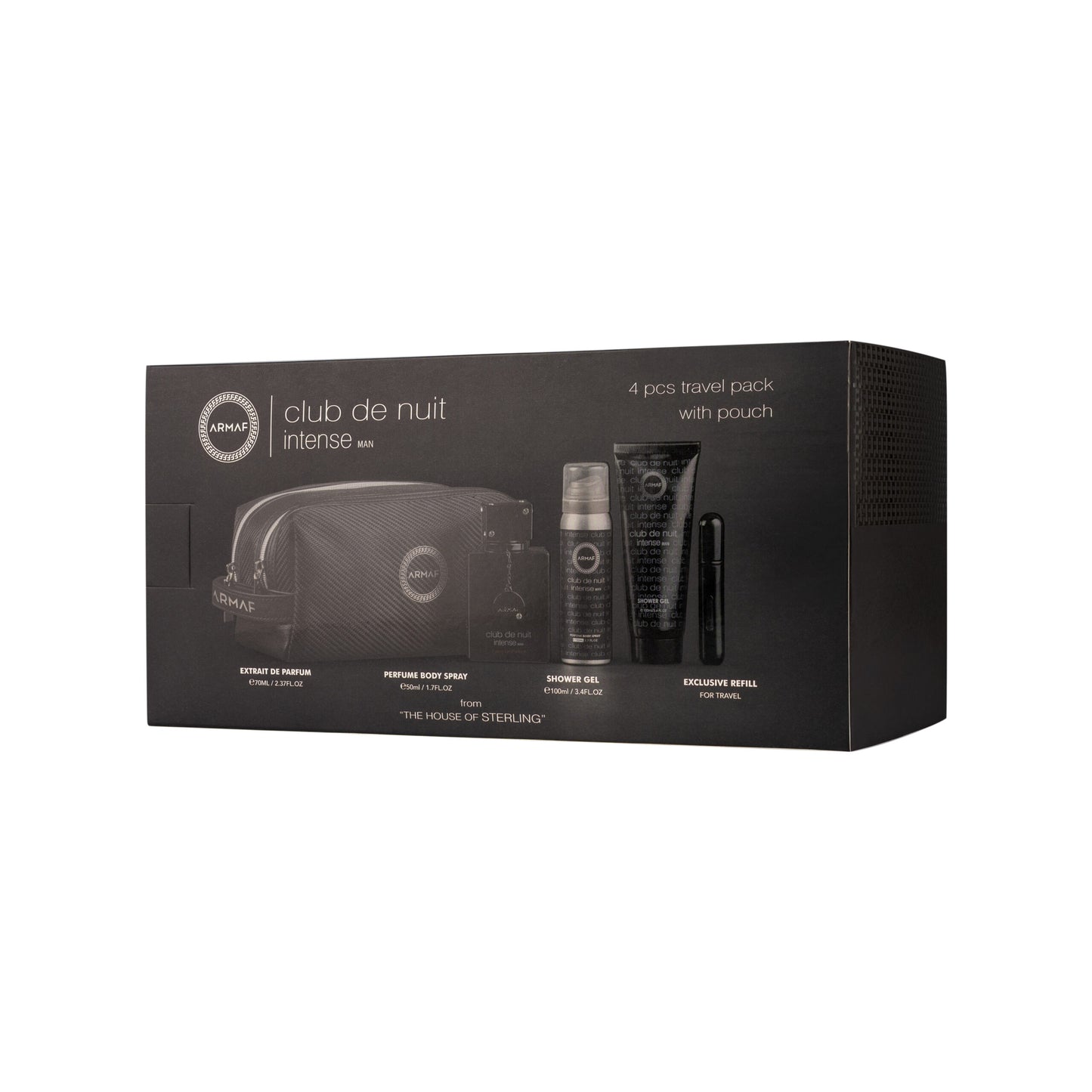 ARMAF CLUB DE NUIT INTENSE MAN SET EXTRAIT DE PARFUM 70ml + SG 100ml + BODY SPRAY 50ml + POUCH + EXCLUSIVE REFILL
