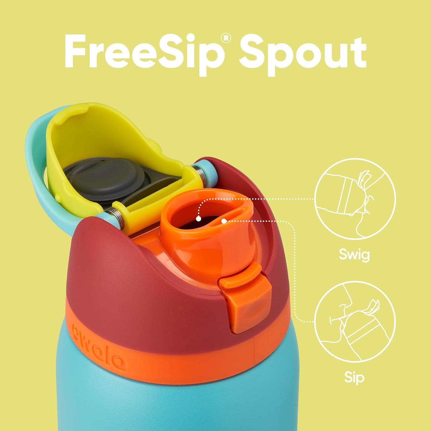 Owala FreeSip de acero inoxidable, 40oz 1.18 litros l, celeste