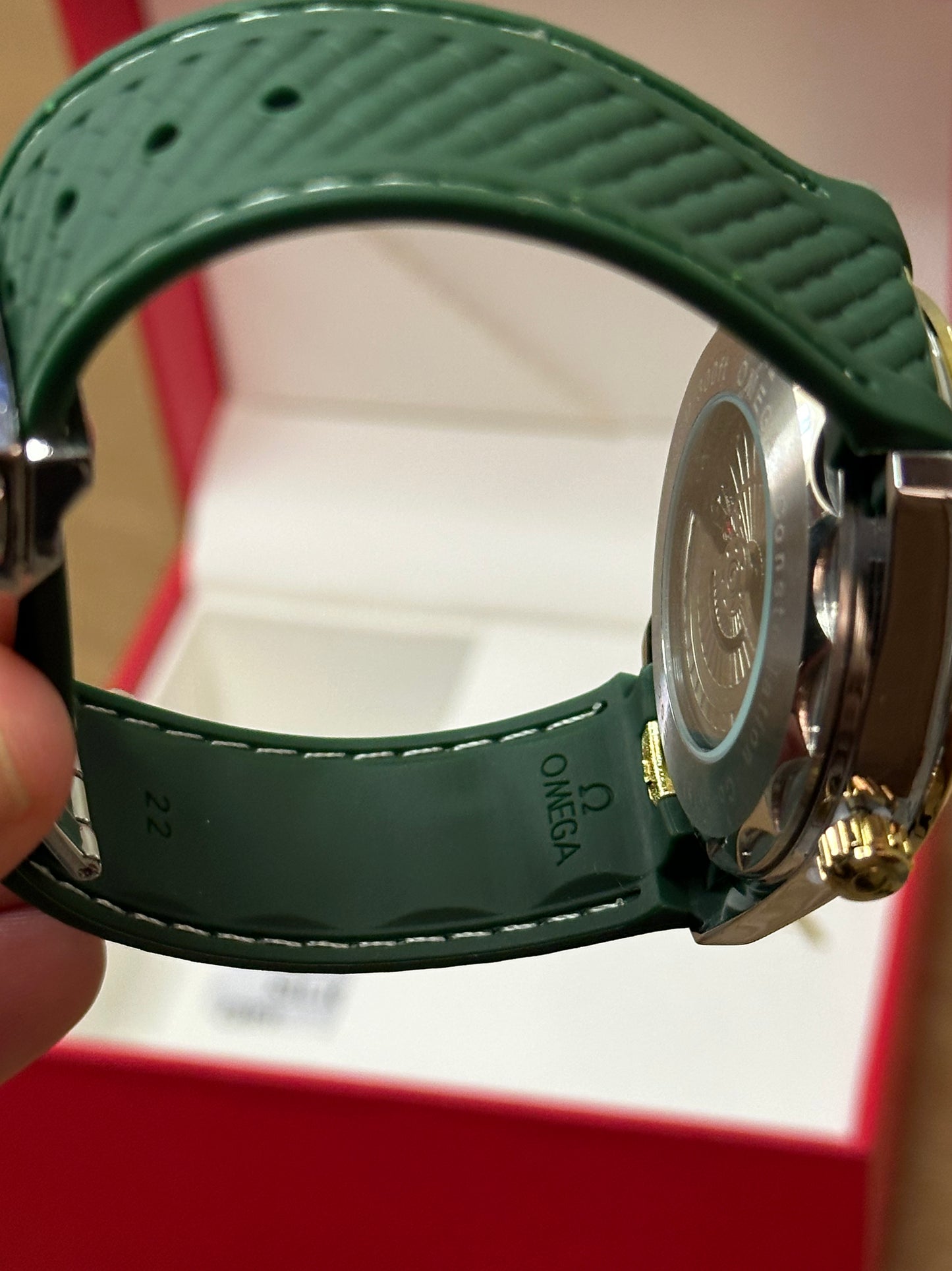 OMEGA SEAMASTER VERDE AUTOMATICO PULSERA DE GOMA