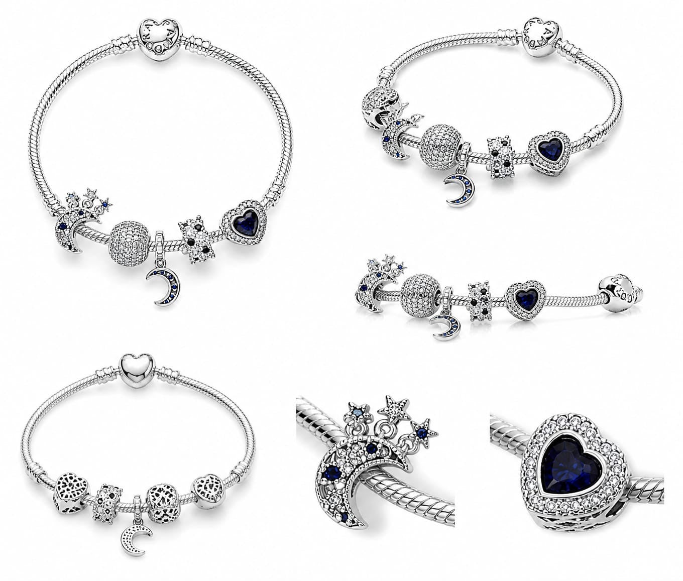BRAZALETE PANDORA ALE 925 CON CHARMS, CAJA Y BOLSA