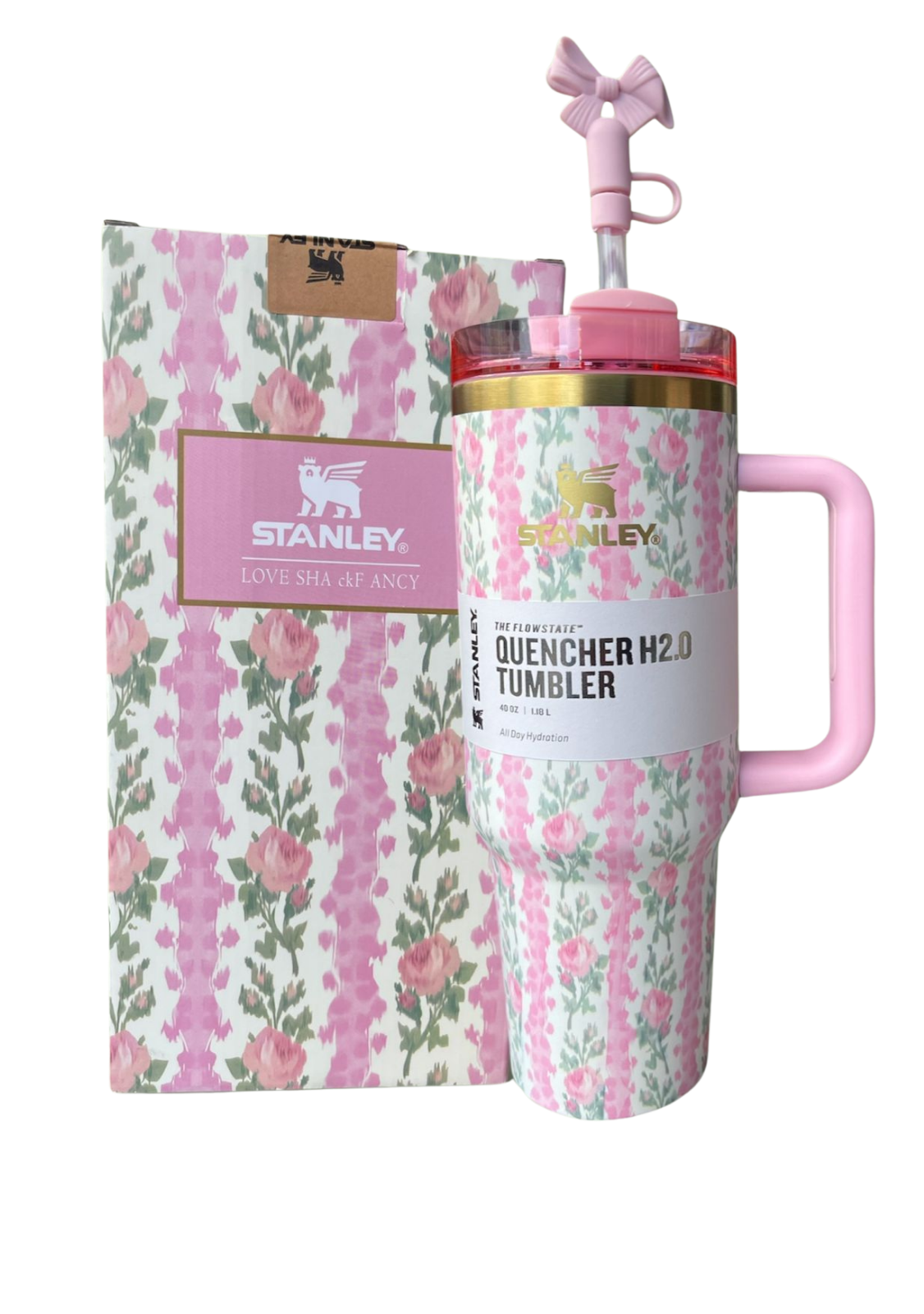 Stanley The FlowState Quencher H2.0 Love Shack Fancy Peony de 40 oz.