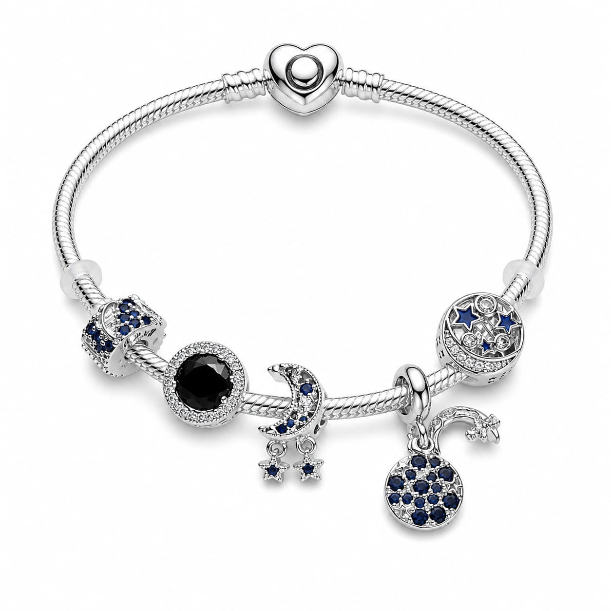 BRAZALETE PANDORA ALE 925 CON CHARMS, CAJA Y BOLSA