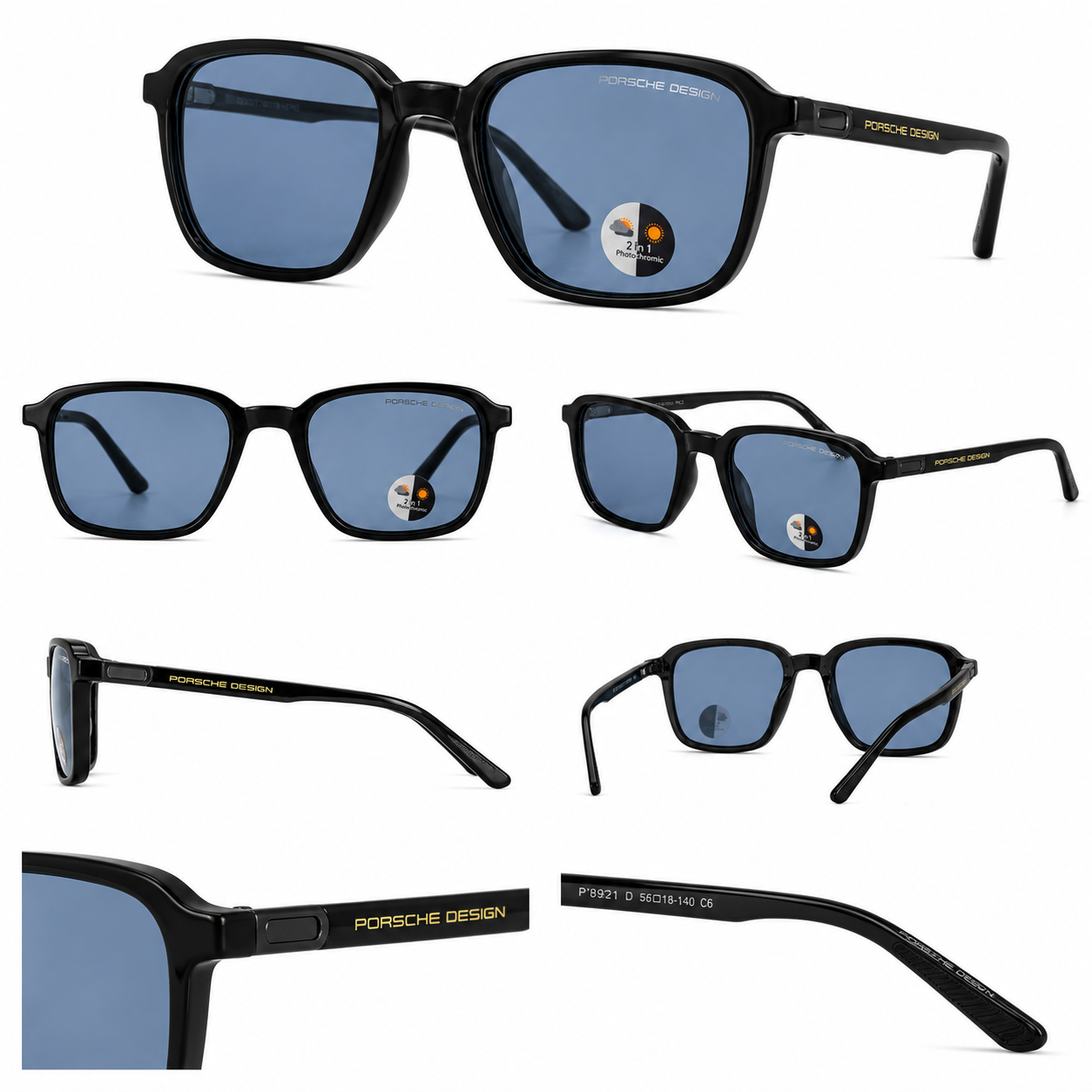 GAFAS PORSCHE DESIGN NEGROS LENTE AZUL