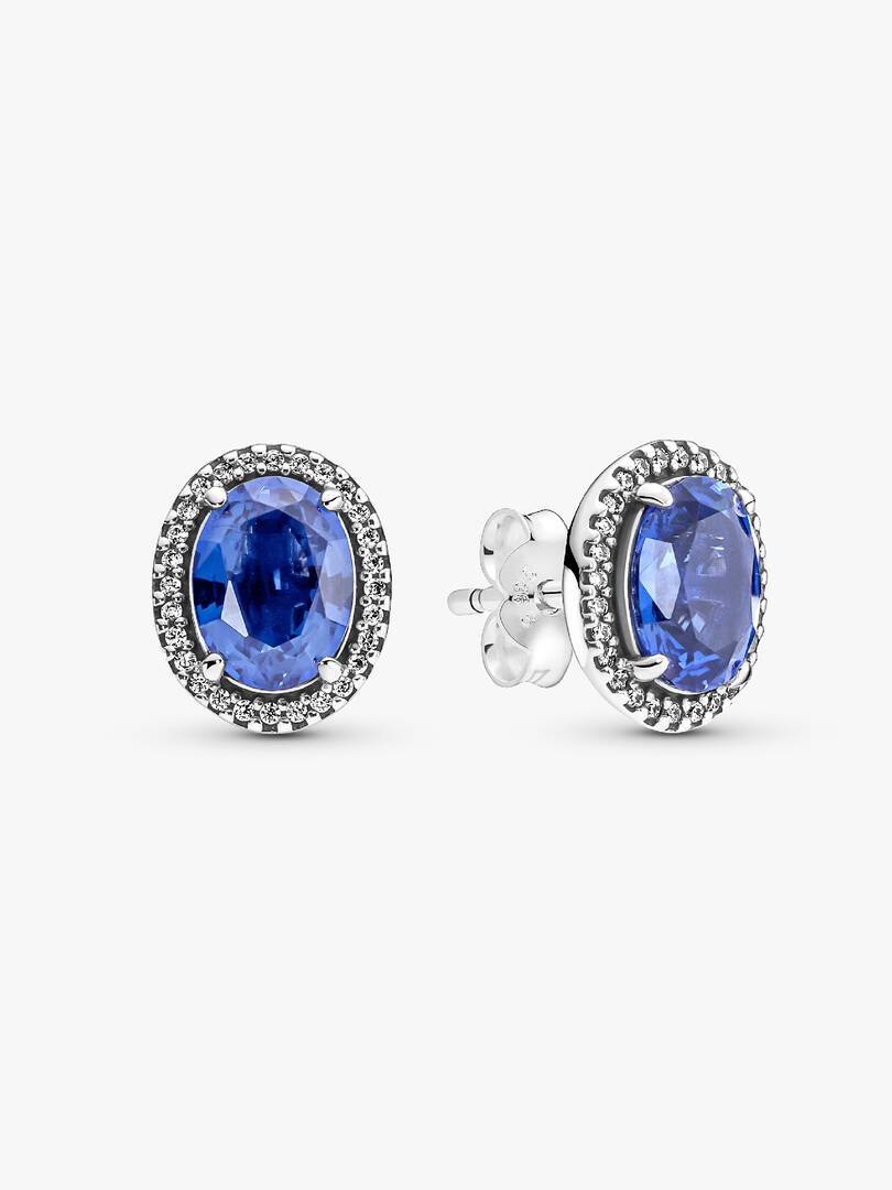 Aretes Pandora de Botón Halo Brillante