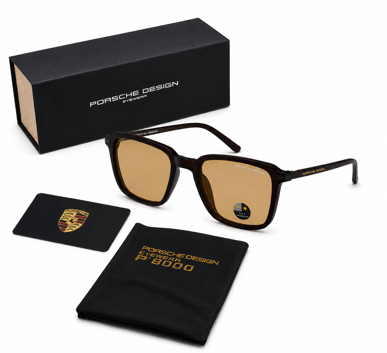 GAFAS PORSCHE DESIGN NEGROS LENTE CAFE