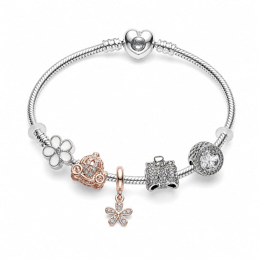 BRAZALETE PANDORA ALE 925 CON CHARMS, CAJA Y BOLSA