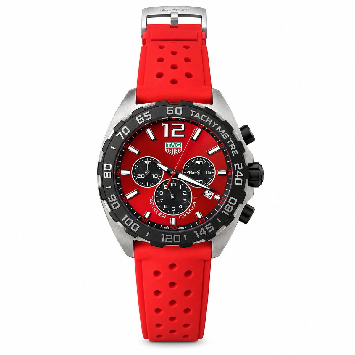 TAG HEUER FORMULA 1 RED DIAL RUBBER 44MM