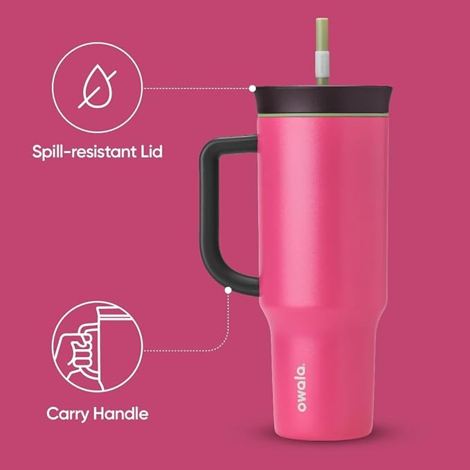 Owala Paquete de vaso de viaje aislado de acero inoxidable de 40 onzas