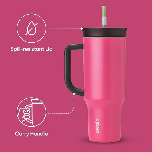 Owala Paquete de vaso de viaje aislado de acero inoxidable de 40 onzas