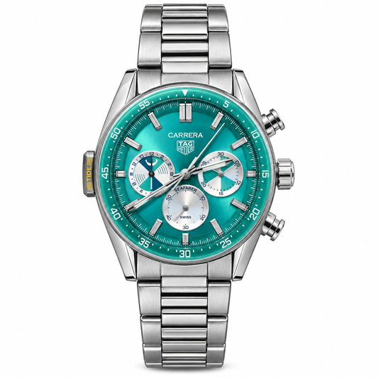 TAG HEUER CARRERA CORAZON ABIERTO ESFERA VERDE AQUA