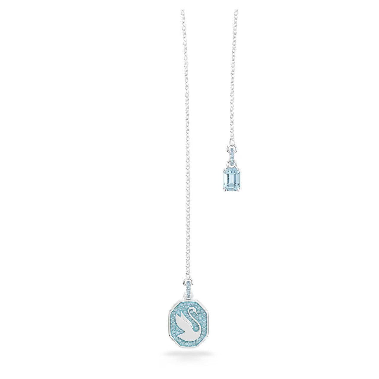 Swarovski 5628544 Collar en Y bañado en rodio Signum Swan para mujer