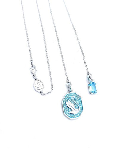Swarovski 5628544 Collar en Y bañado en rodio Signum Swan para mujer