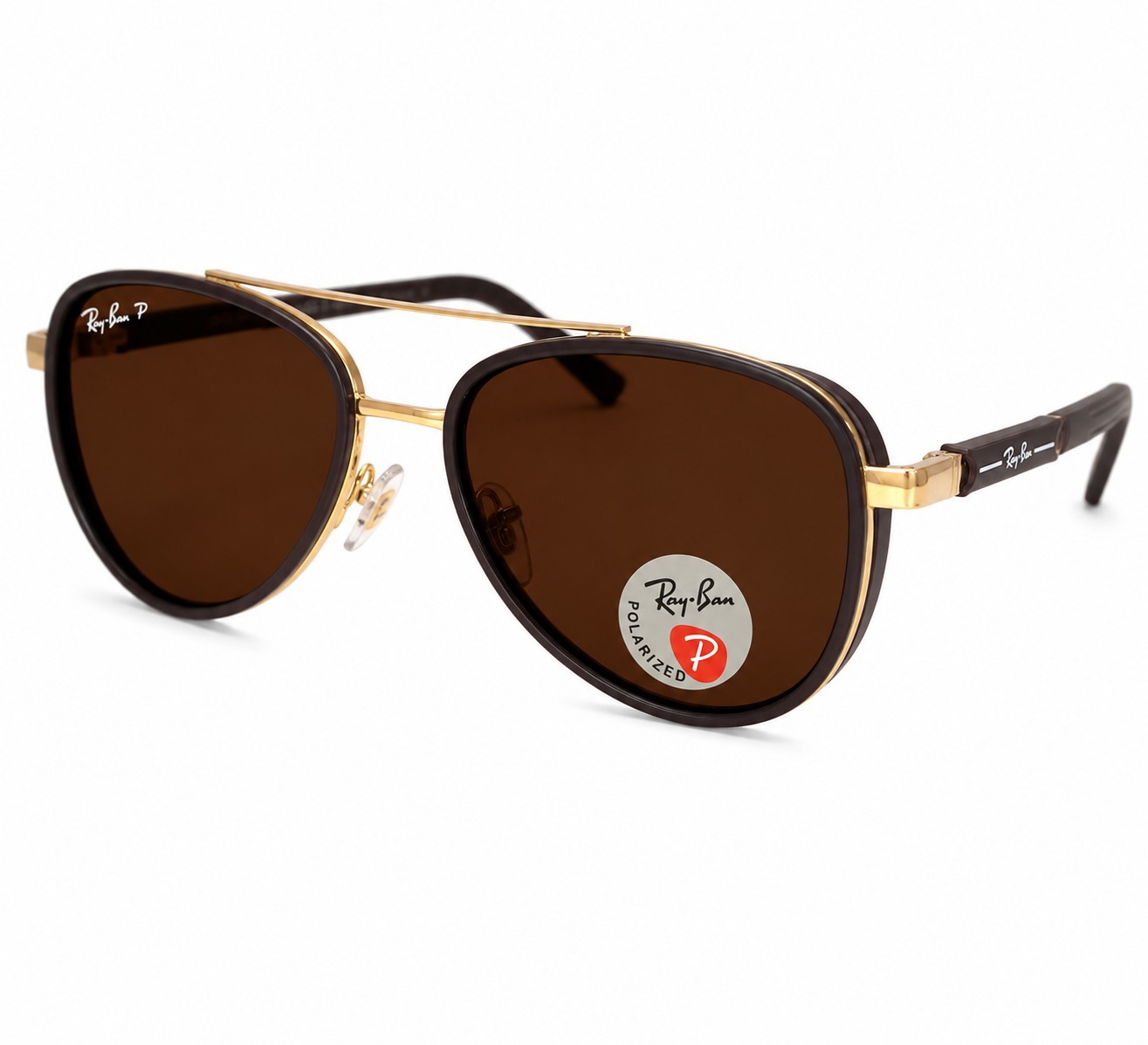 RAY-BAN OVALADOS NEGROS CON DORADOS