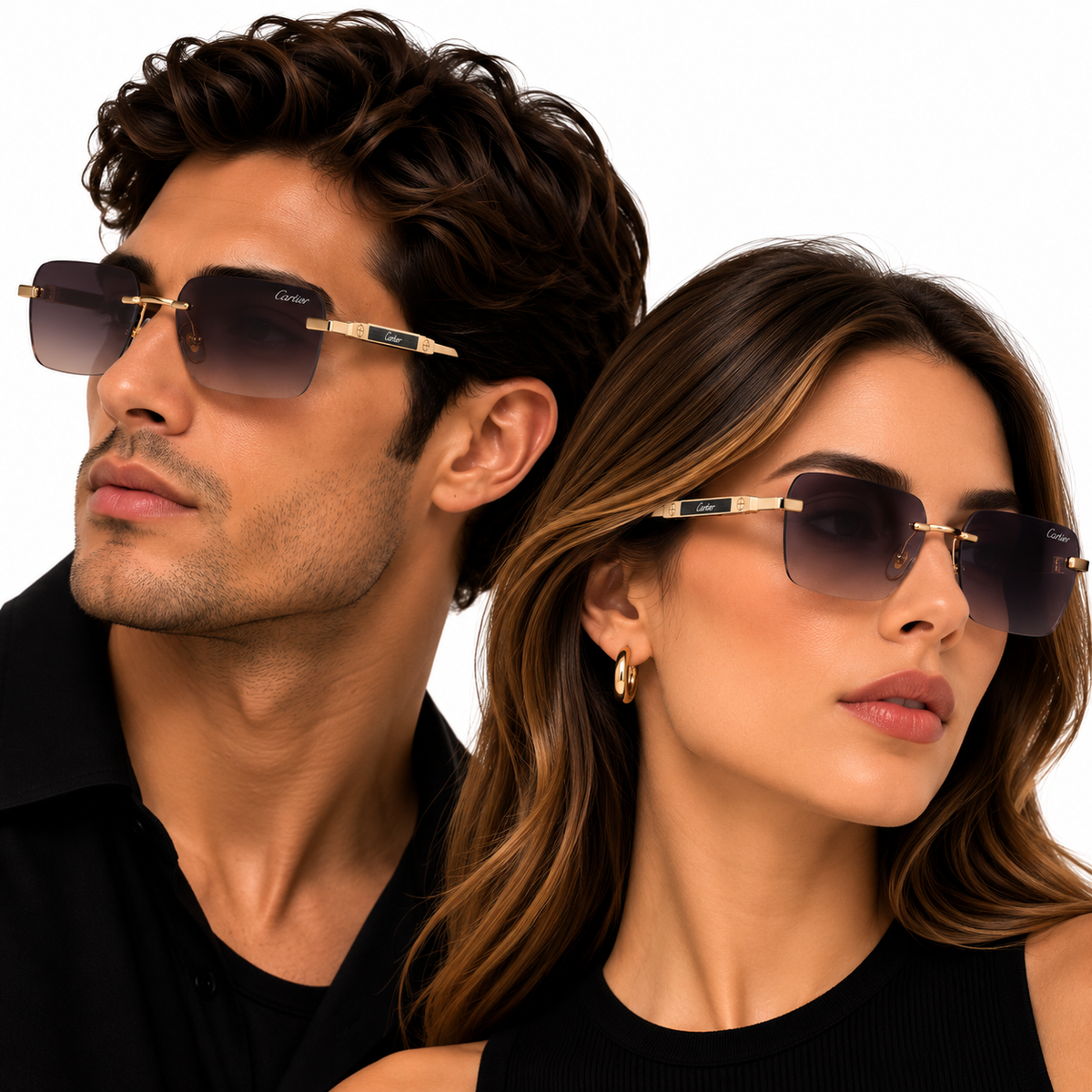 GAFAS CARTIER CUADRADAS morado CON DORADO
