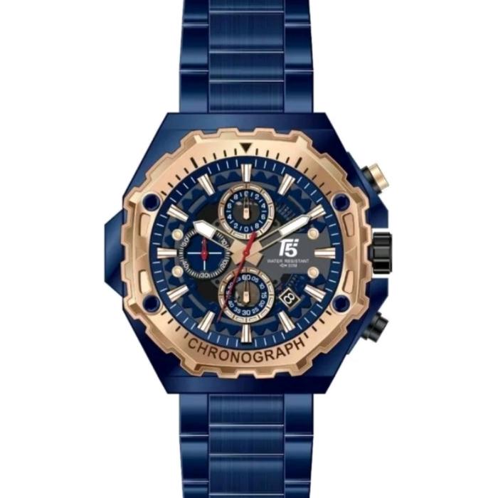 Reloj T5 Para Hombre Pulsera De Metal Análogo, Color Oro Rosa