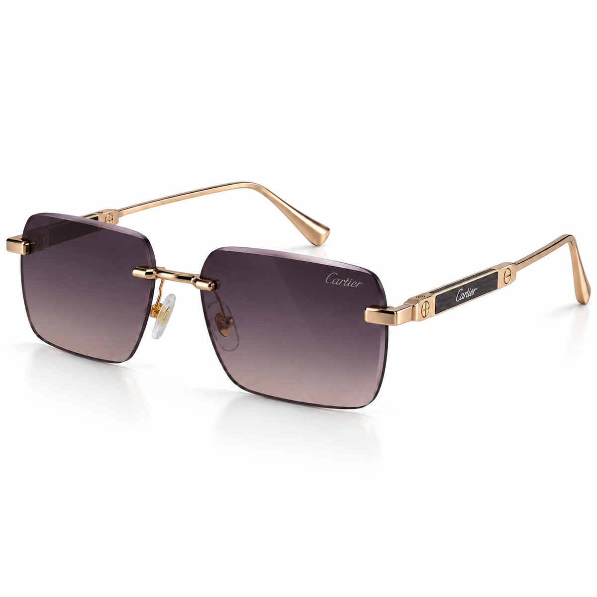 GAFAS CARTIER CUADRADAS morado CON DORADO