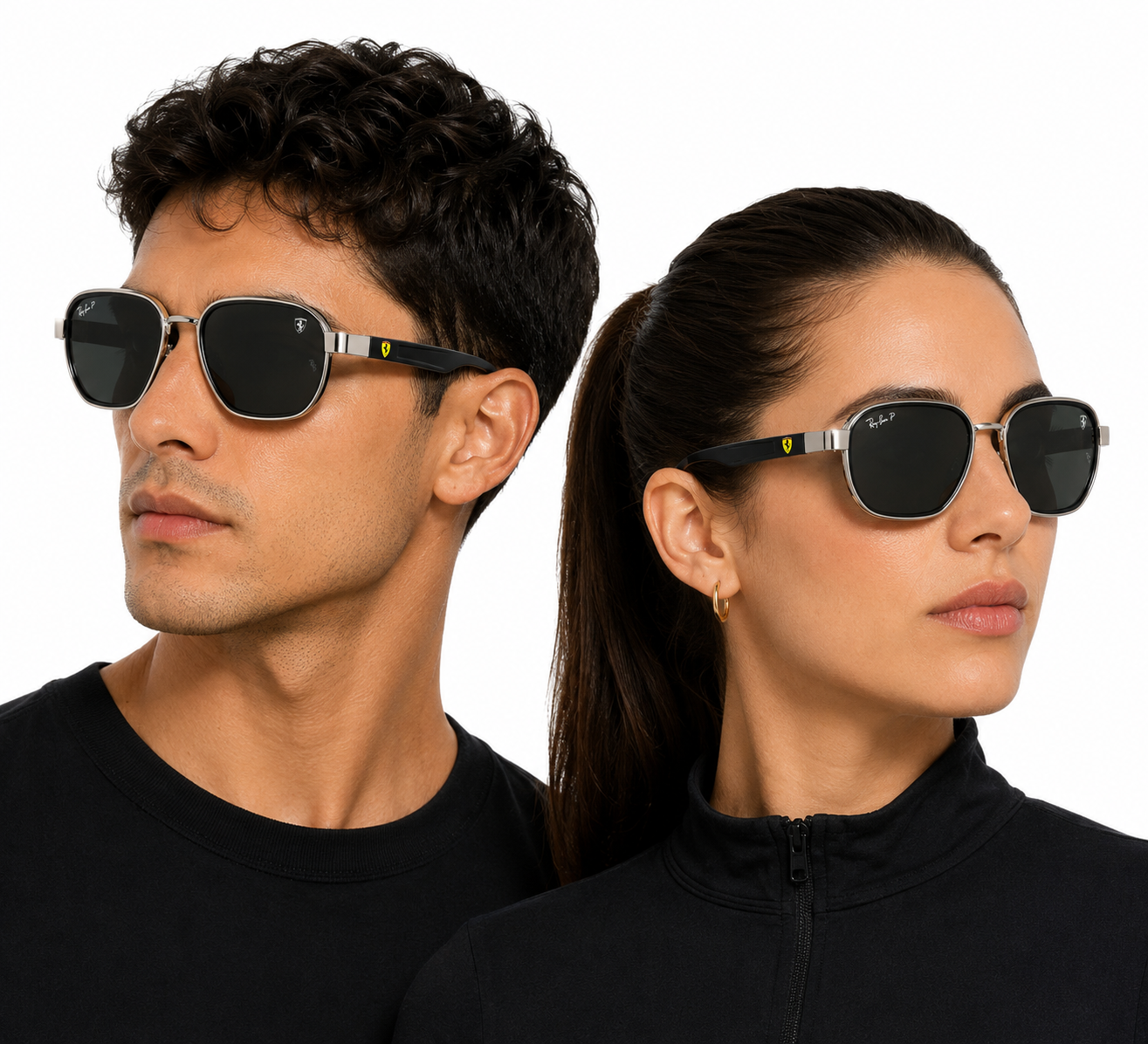 RAY BAN X FERRARI PLATEADOS