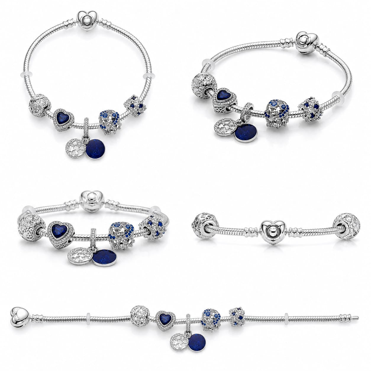 BRAZALETE PANDORA ALE 925 CON CHARMS, CAJA Y BOLSA