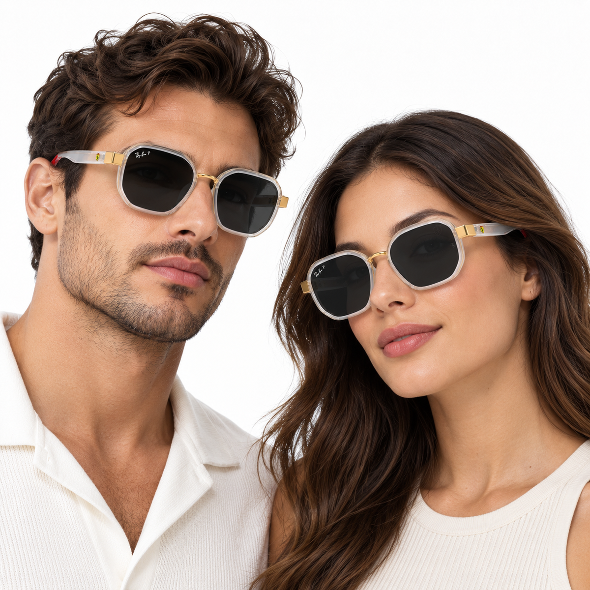 RAY-BAN X FERRARI TRANSPARENTE CON DORADO