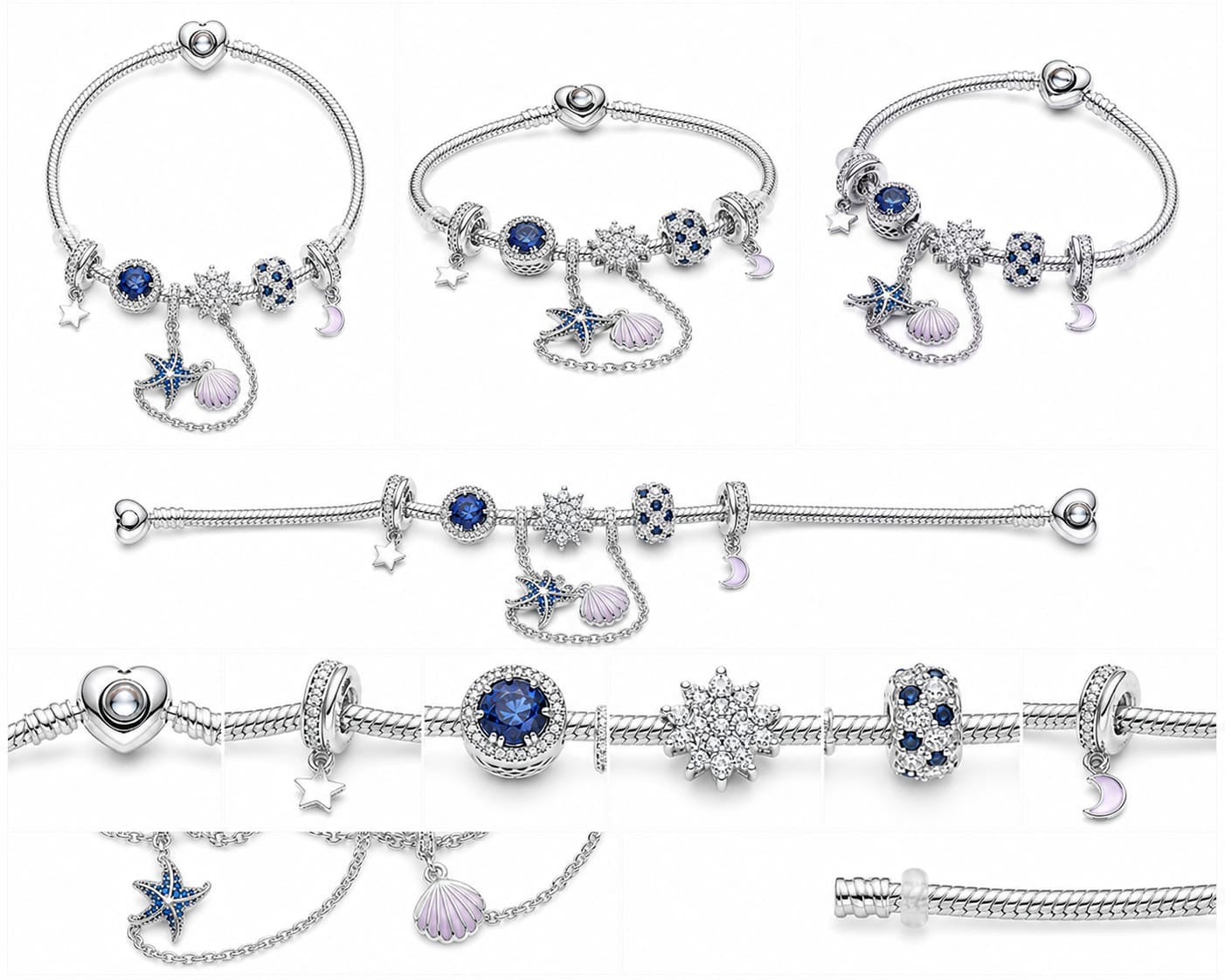BRAZALETE PANDORA ALE 925 CON CHARMS, CAJA Y BOLSA