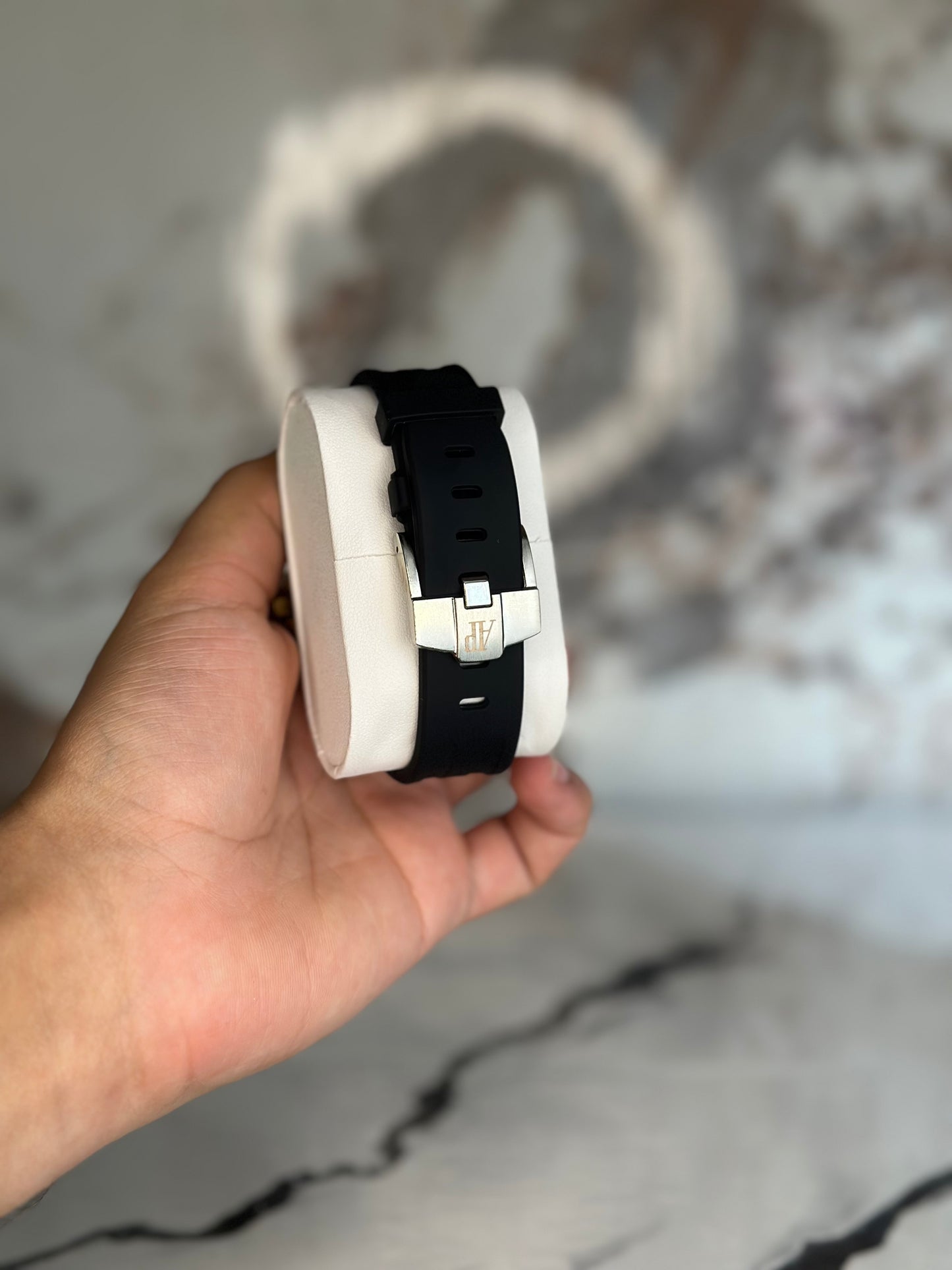 Audemars Piguet AP dorado con negro pulsera de goma cronógrafo