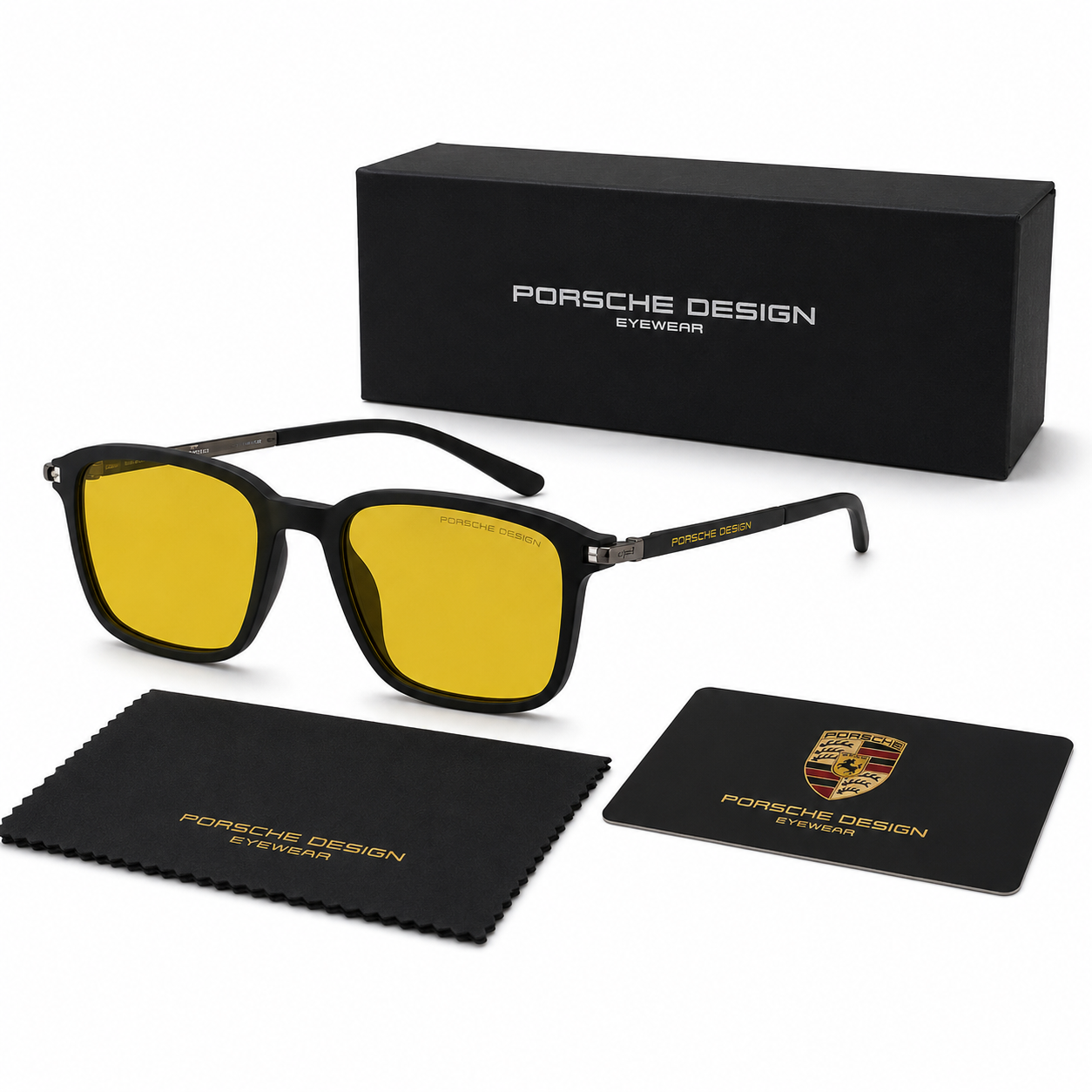 GAFAS PORSCHE DESIGN NEGROS CON AMARILLO