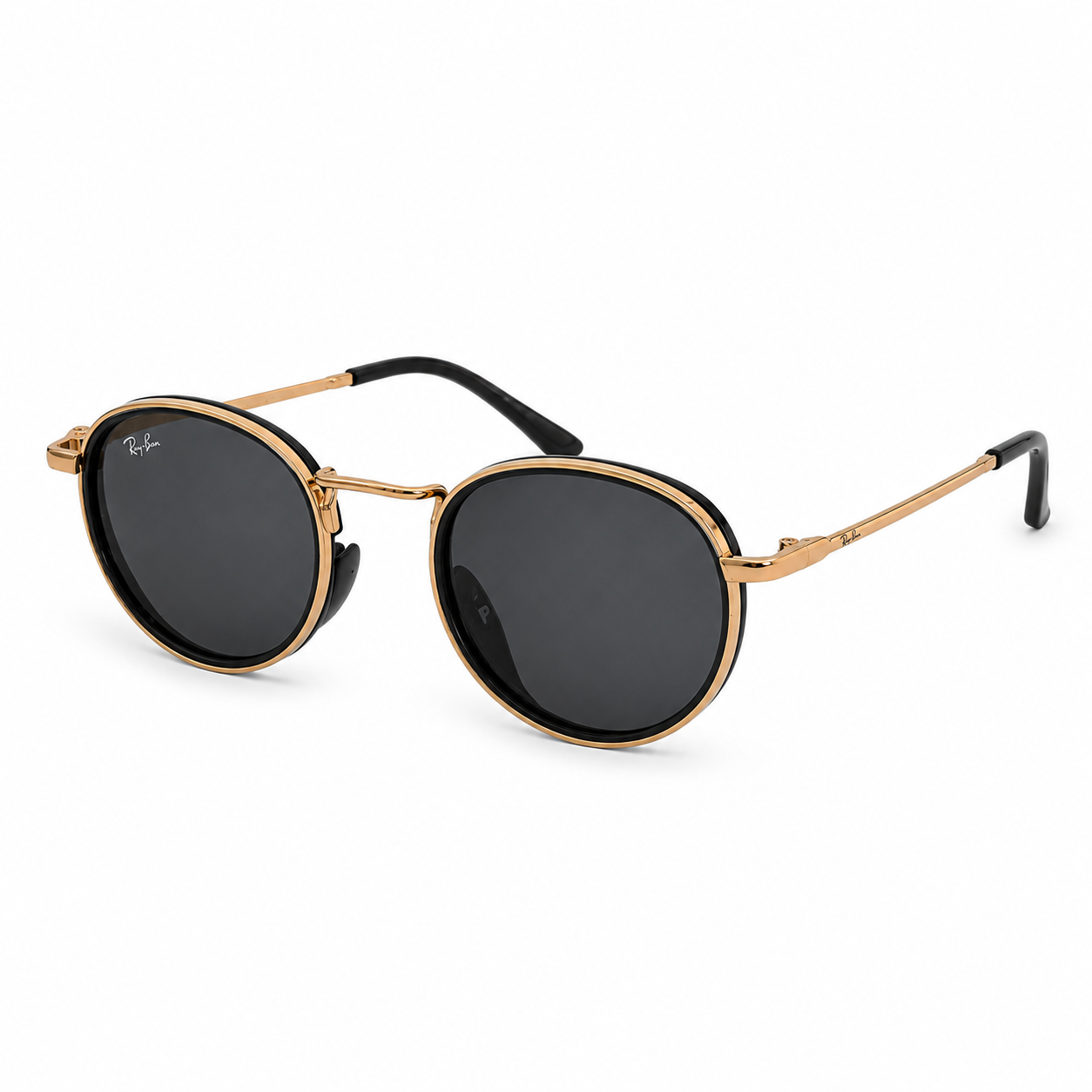ray ban silver negras con dorado