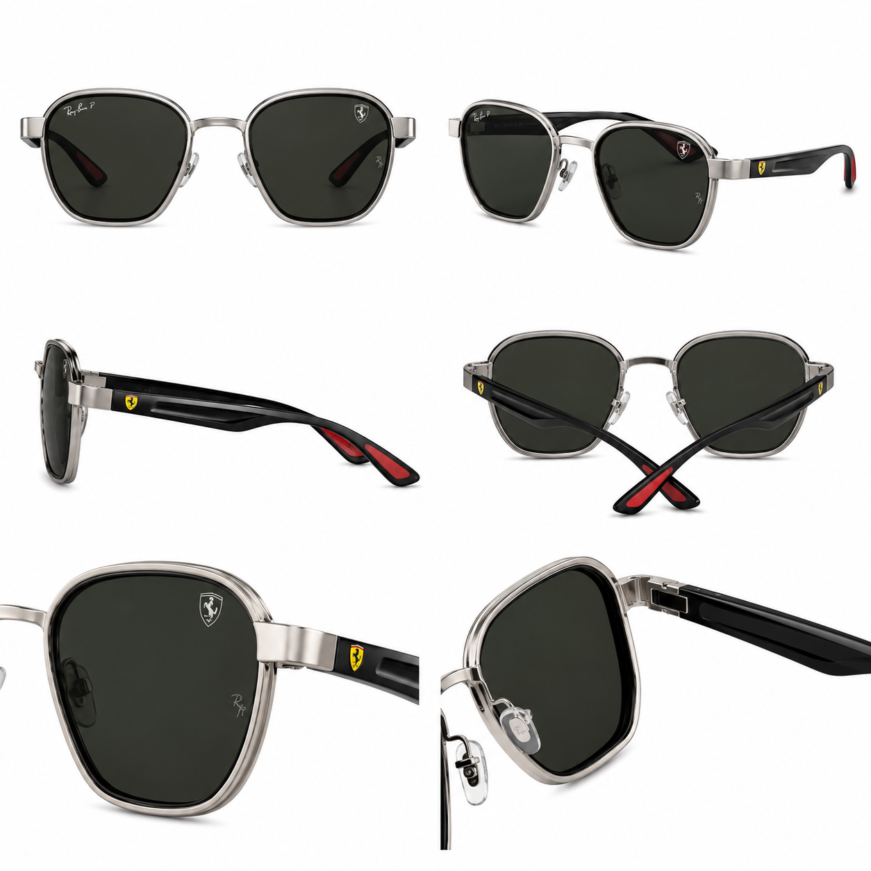 RAY BAN X FERRARI PLATEADOS