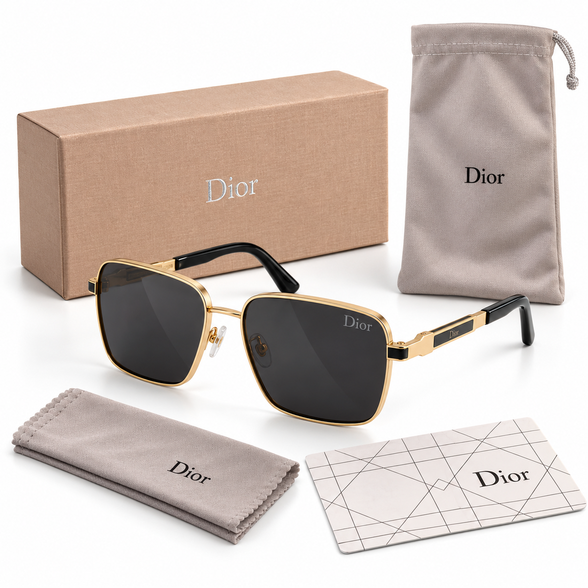 GAFAS DIOR NEGRAS CON DORADO