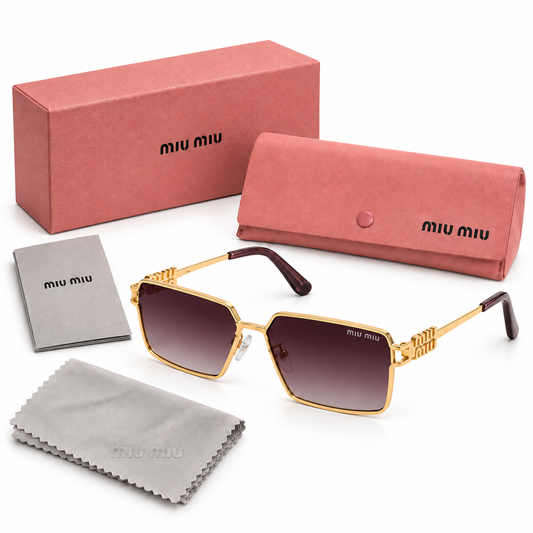 gafas miu miu rec doradas