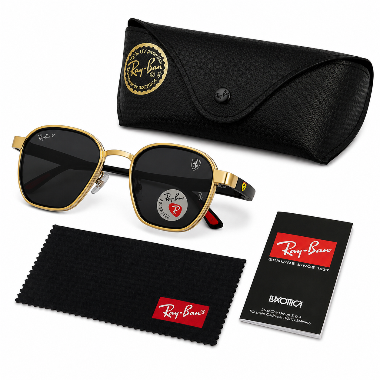 RAY BAN X FERRARI DORADOS