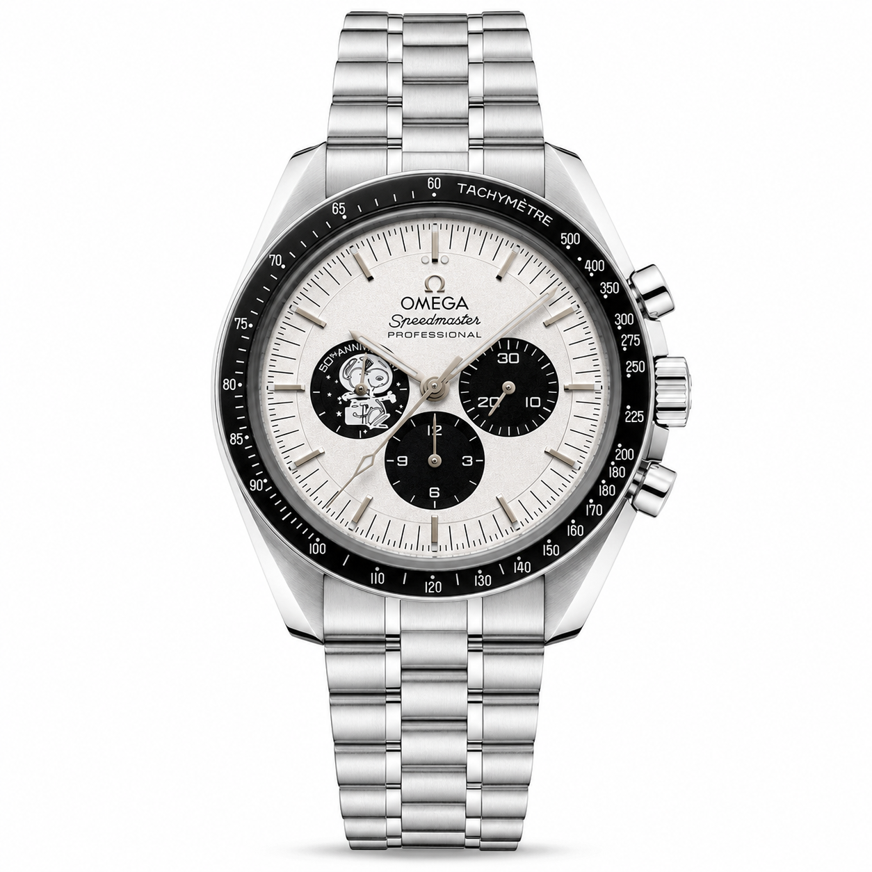 OMEGA EDICION SPECIAL SNOOPY FONDO BLANCO BISEL NEGRO