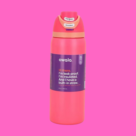 Garrafa Owala Freesip térmica de acero inoxidable, 40 oz  1.18 litros fucsia