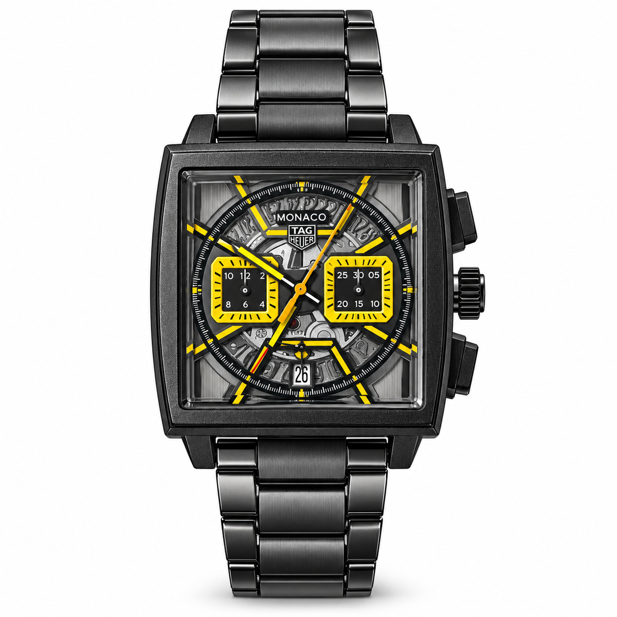 TAG HEUER MONACO NEGRO CON AMARILLO
