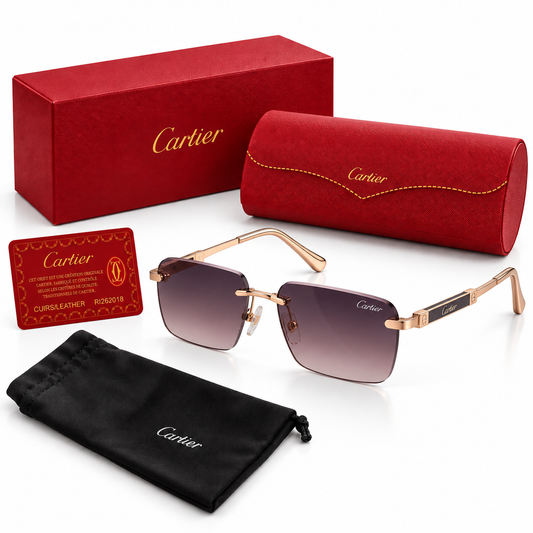 GAFAS CARTIER CUADRADAS morado CON DORADO