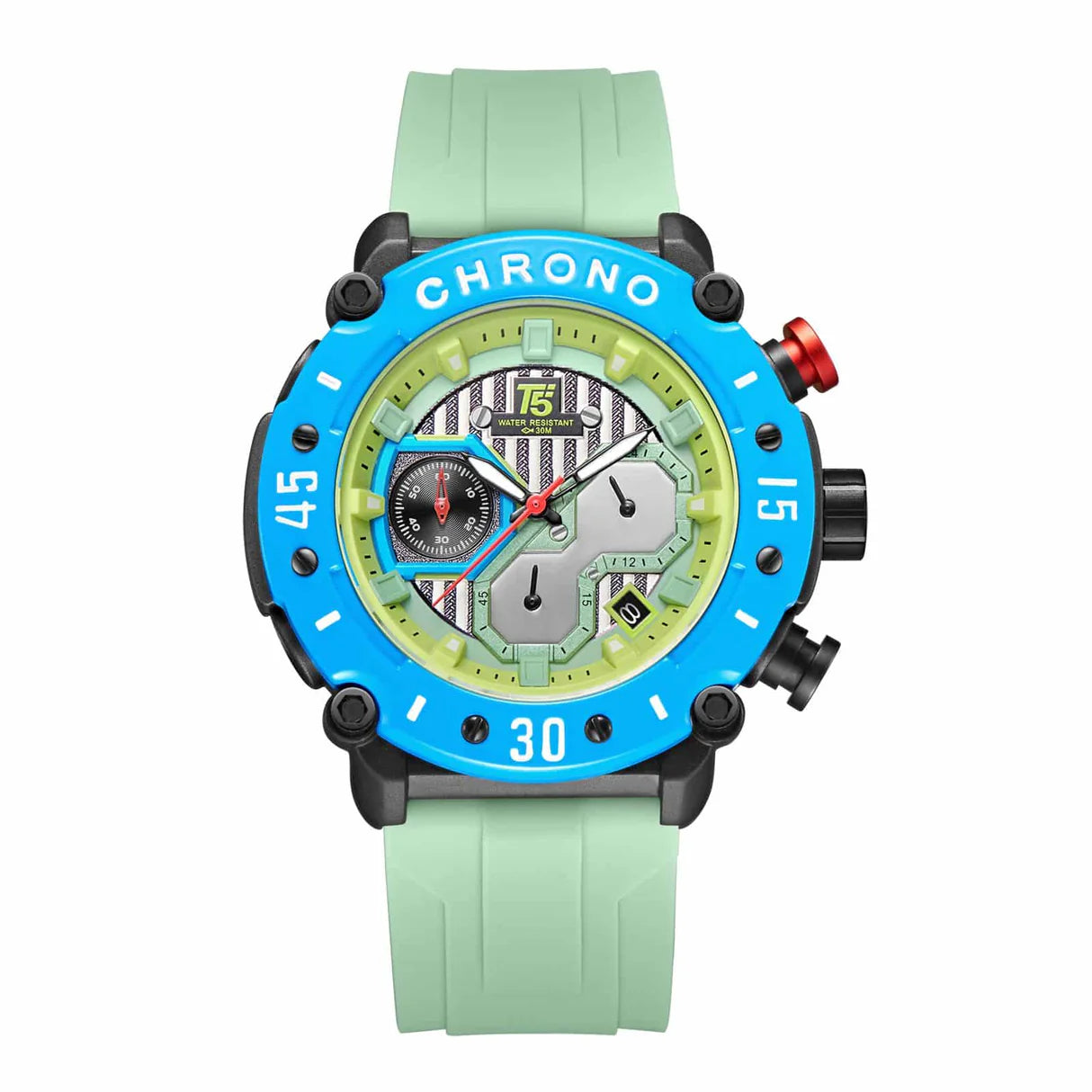 H3983G T5 Reloj azul con verde