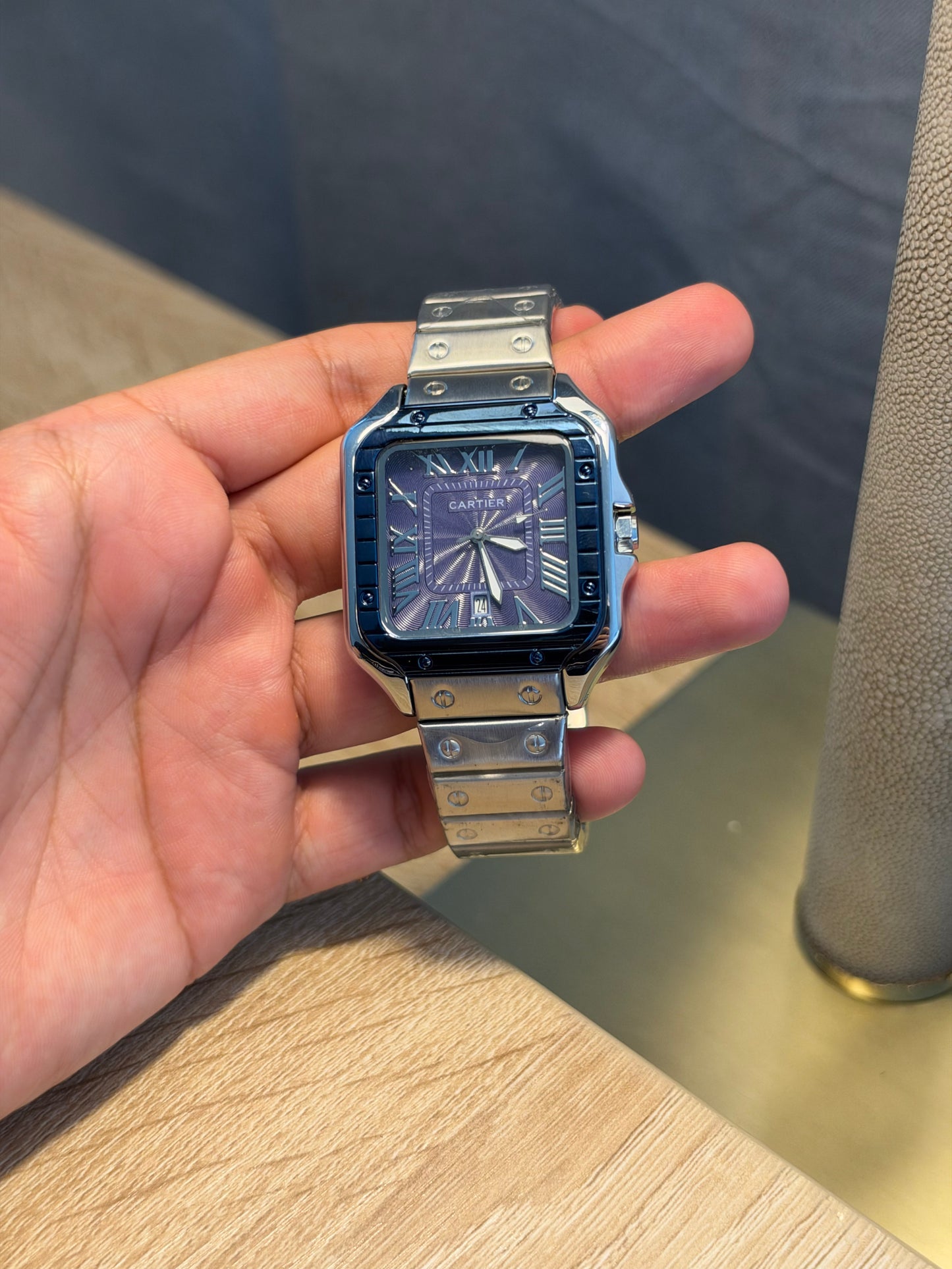 CARTIER SANTOS BISEL AZUL ESFERA AZUL