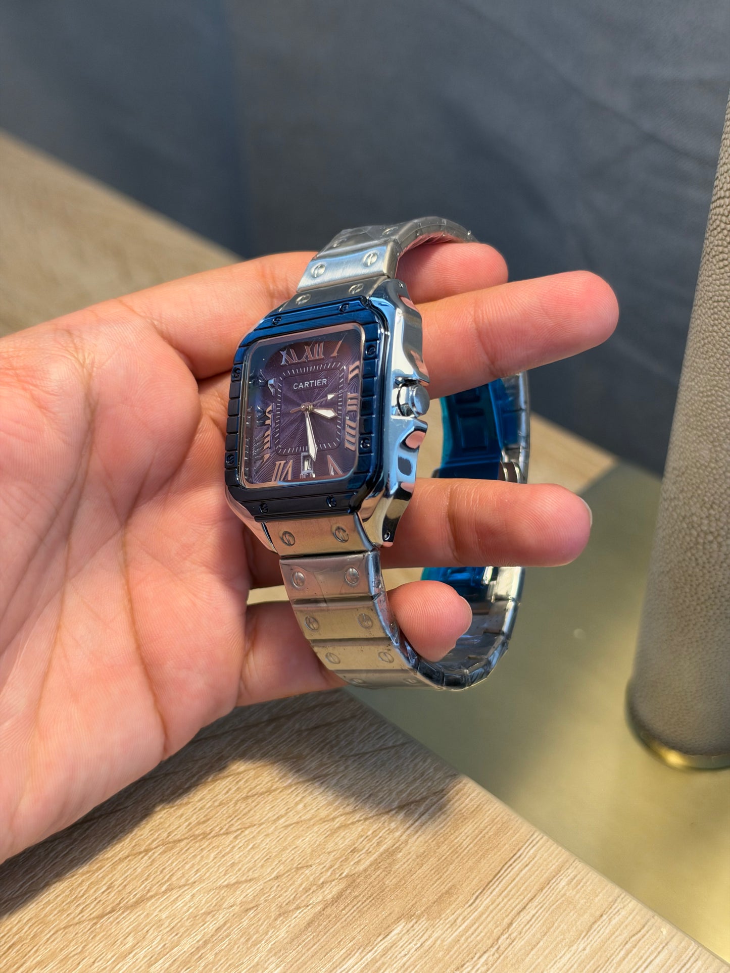 CARTIER SANTOS BISEL AZUL ESFERA AZUL