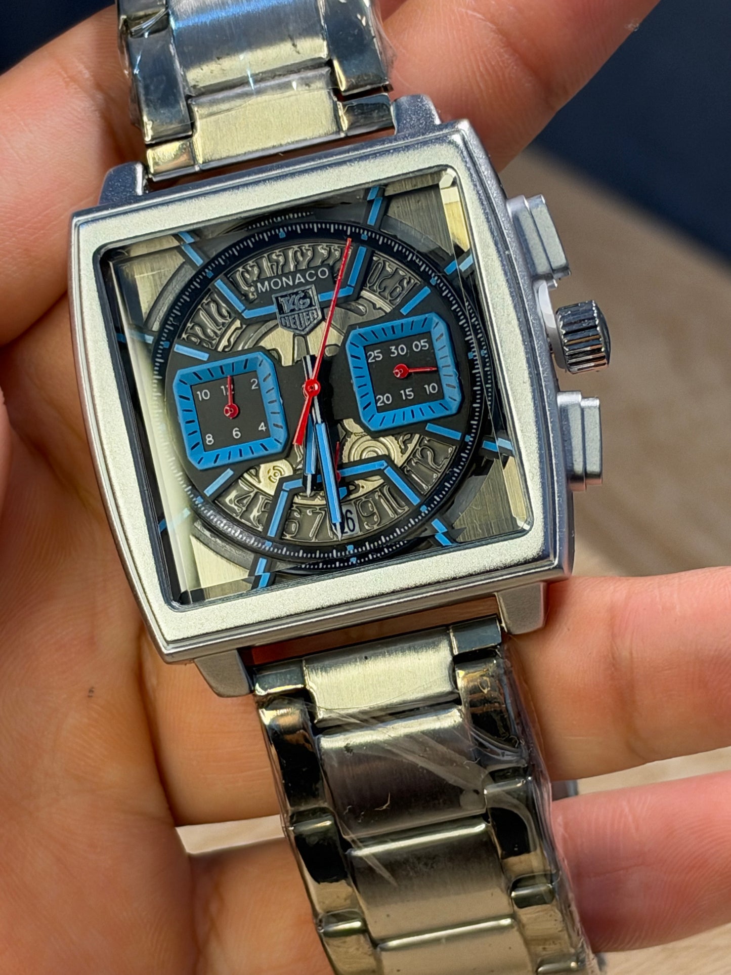 TAG HEUER MONACO GRIS CON CELESTE