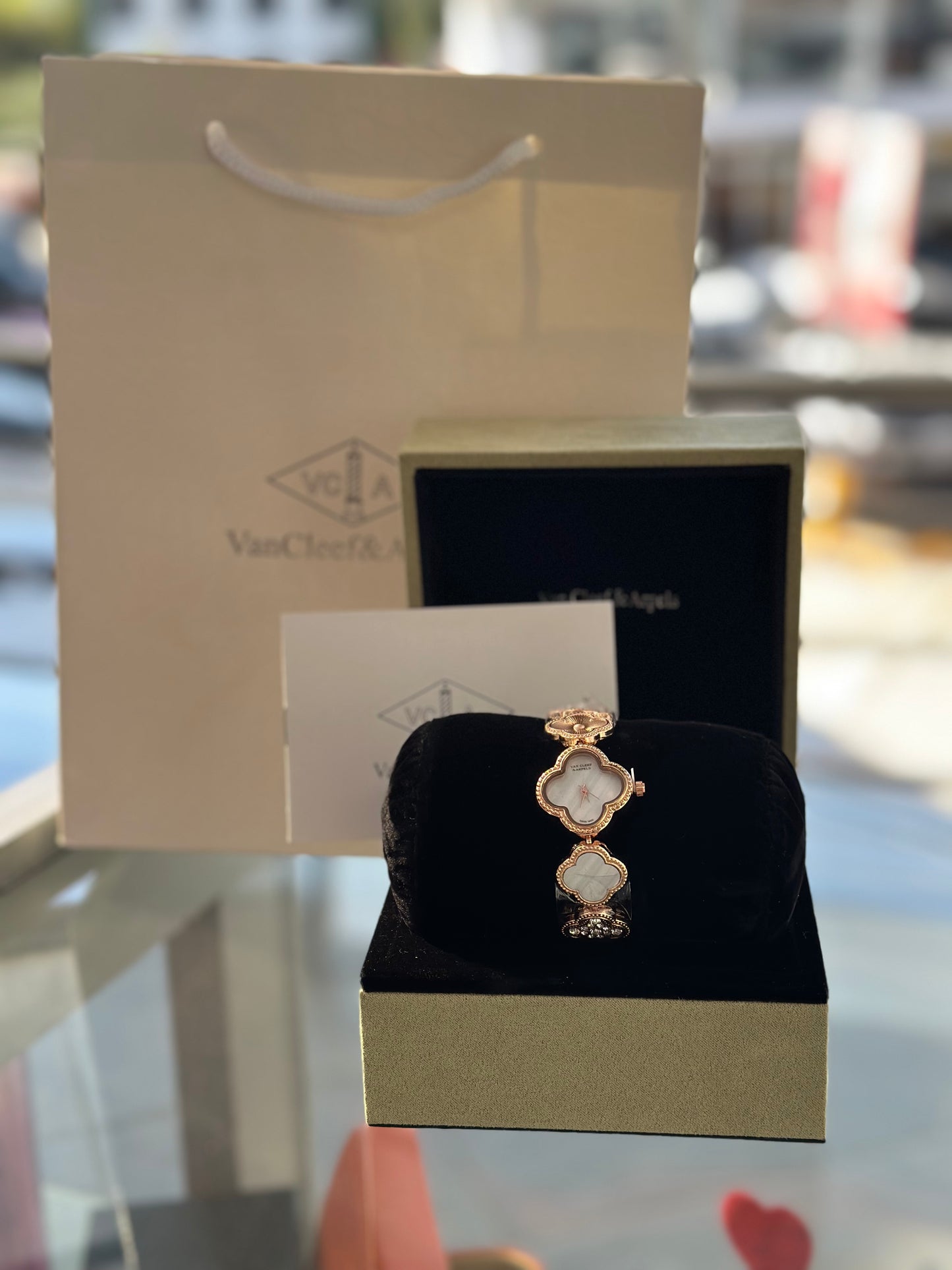 RELOJ VAN CLEEF BLANCO ROSE GOLD
