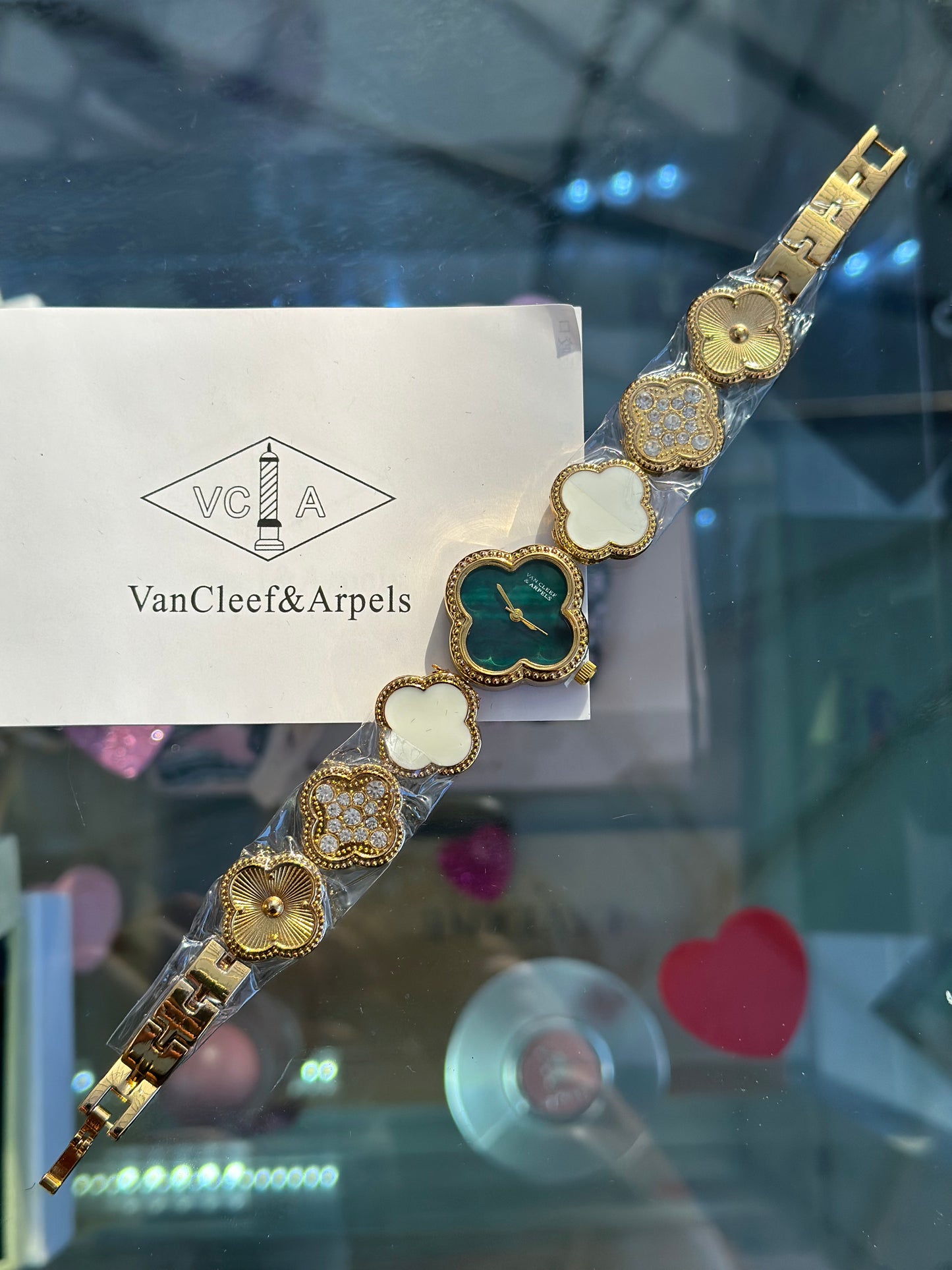 RELOJ VAN CLEEF VERDE CON BLANCO