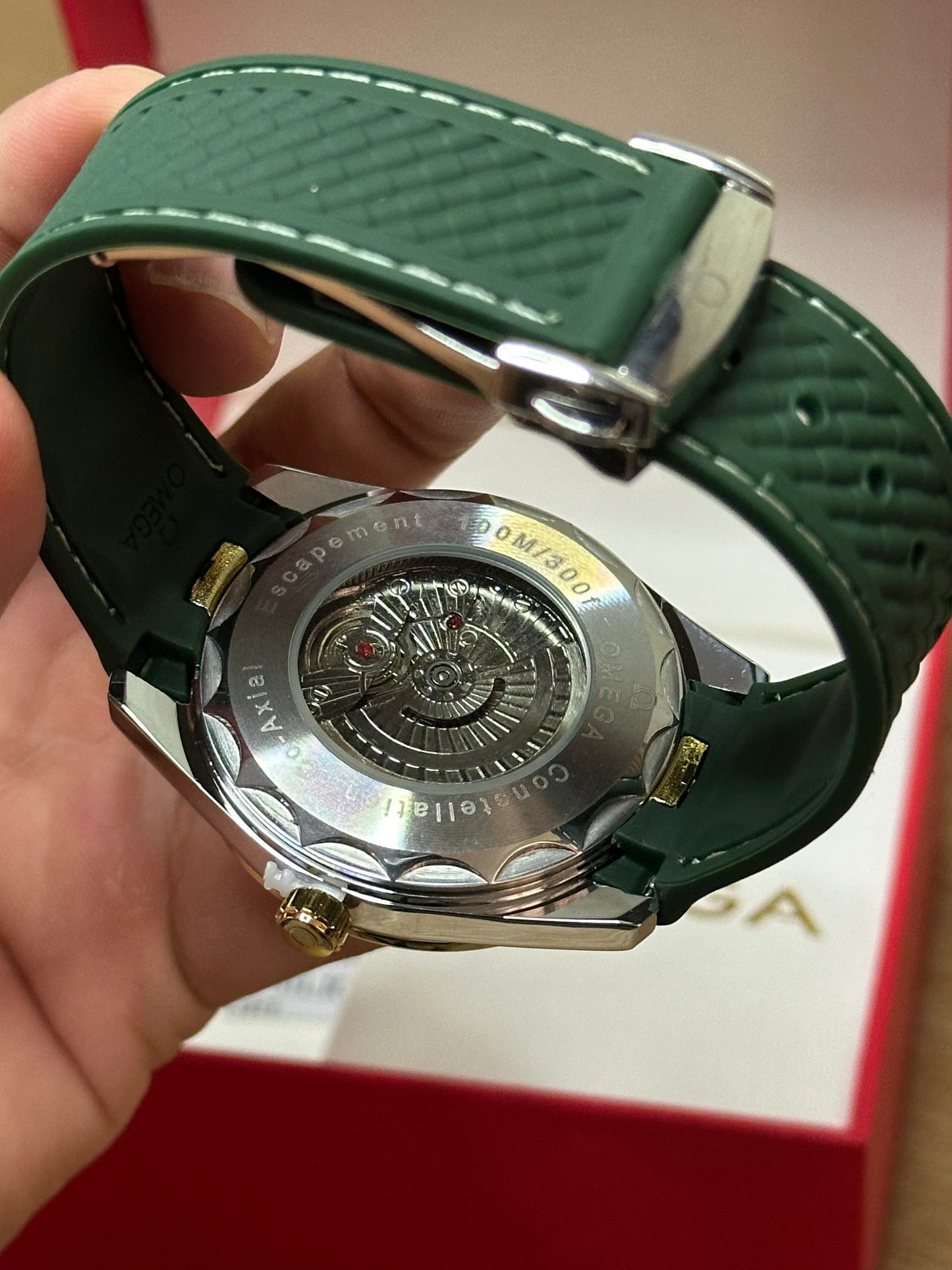 OMEGA SEAMASTER VERDE AUTOMATICO PULSERA DE GOMA