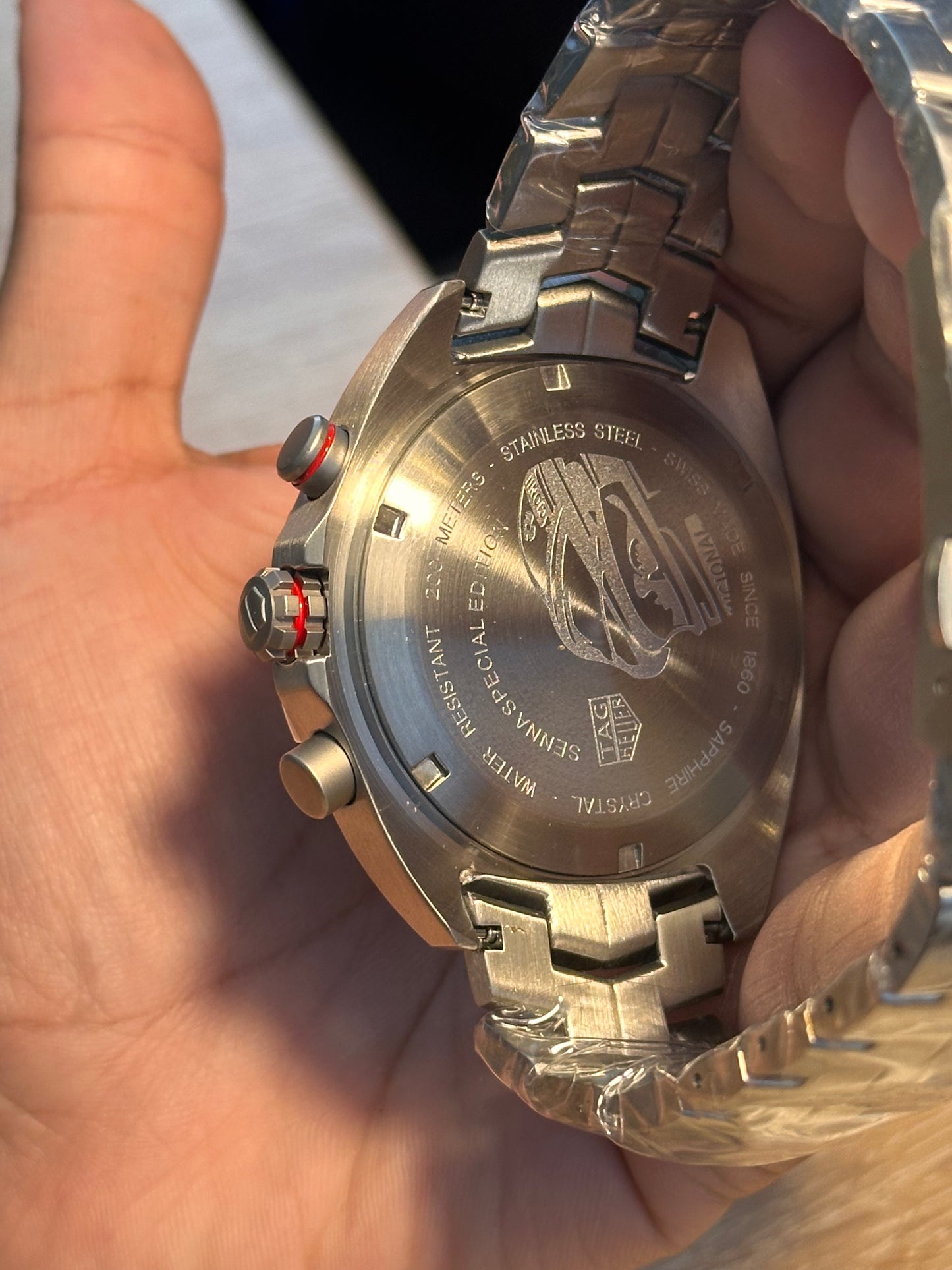 TAG HEUER FORMULA 1 X SENNA FONDO NEGRO PULSERA DE ACERO 44MM