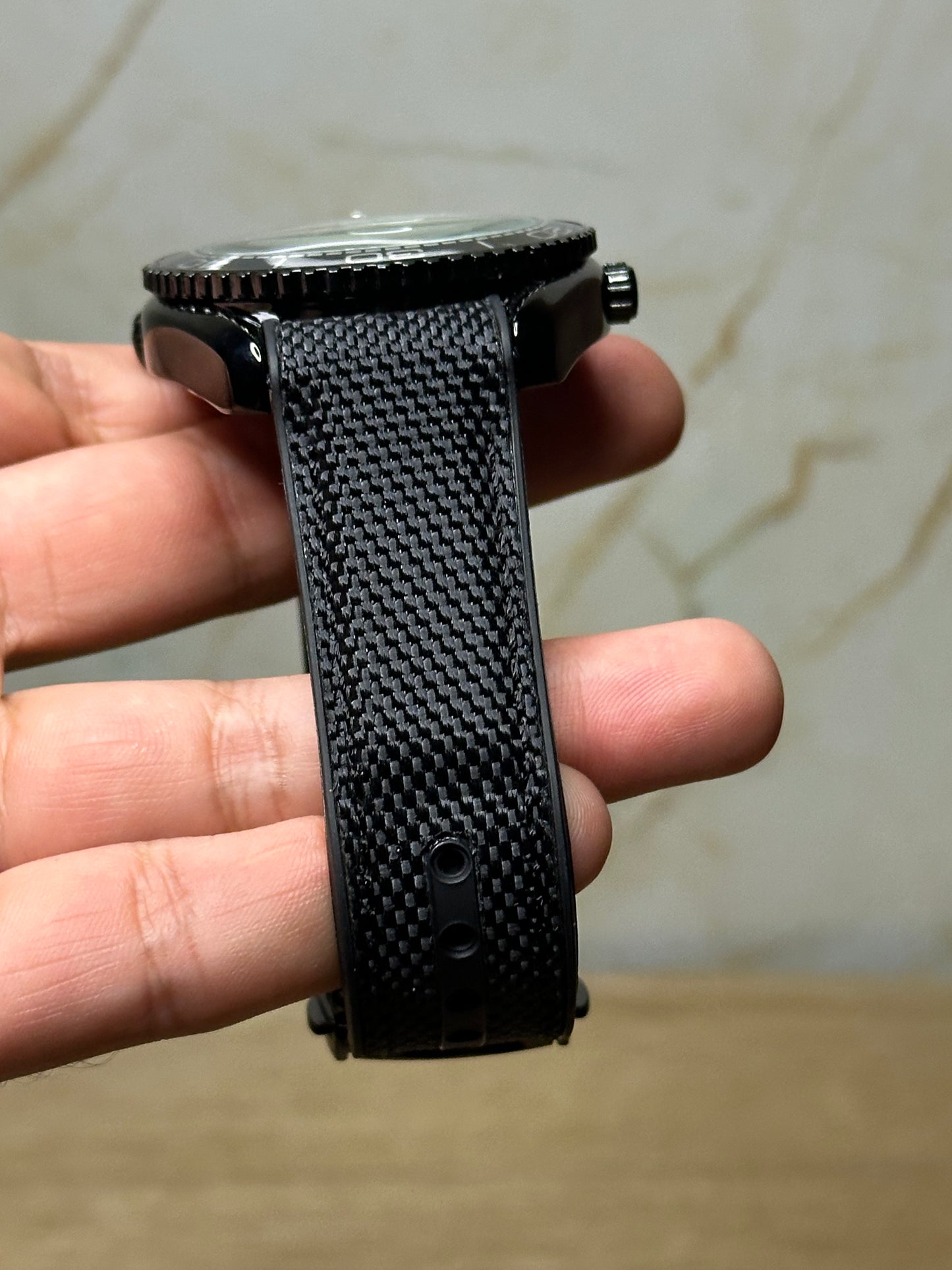 Omega Seamaster Planet Ocean AUTOMATICO fondo negro bisel negro