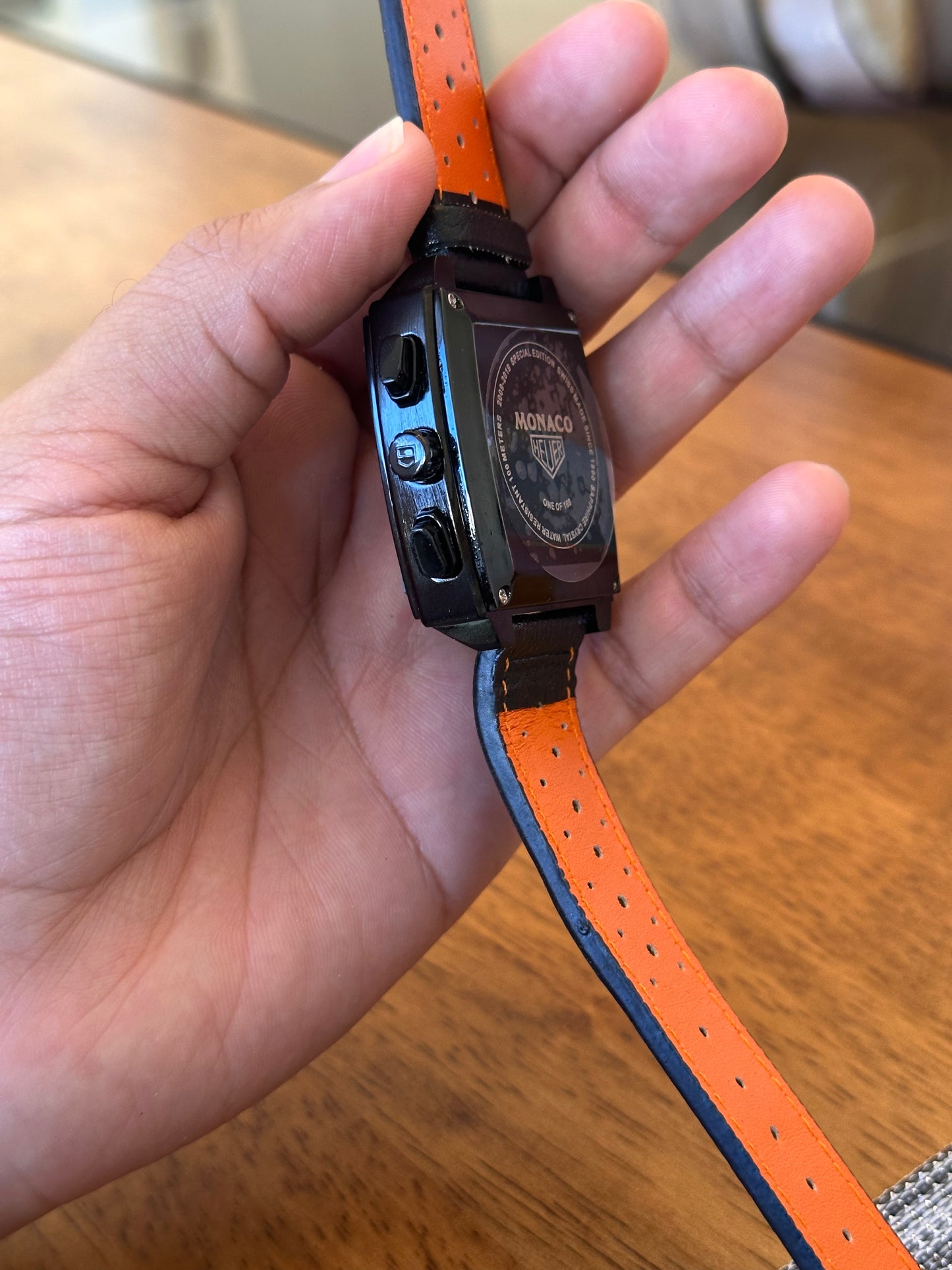 TAG HEUER MONACO X GULF FONDO NEGRO CAJA NEGRA