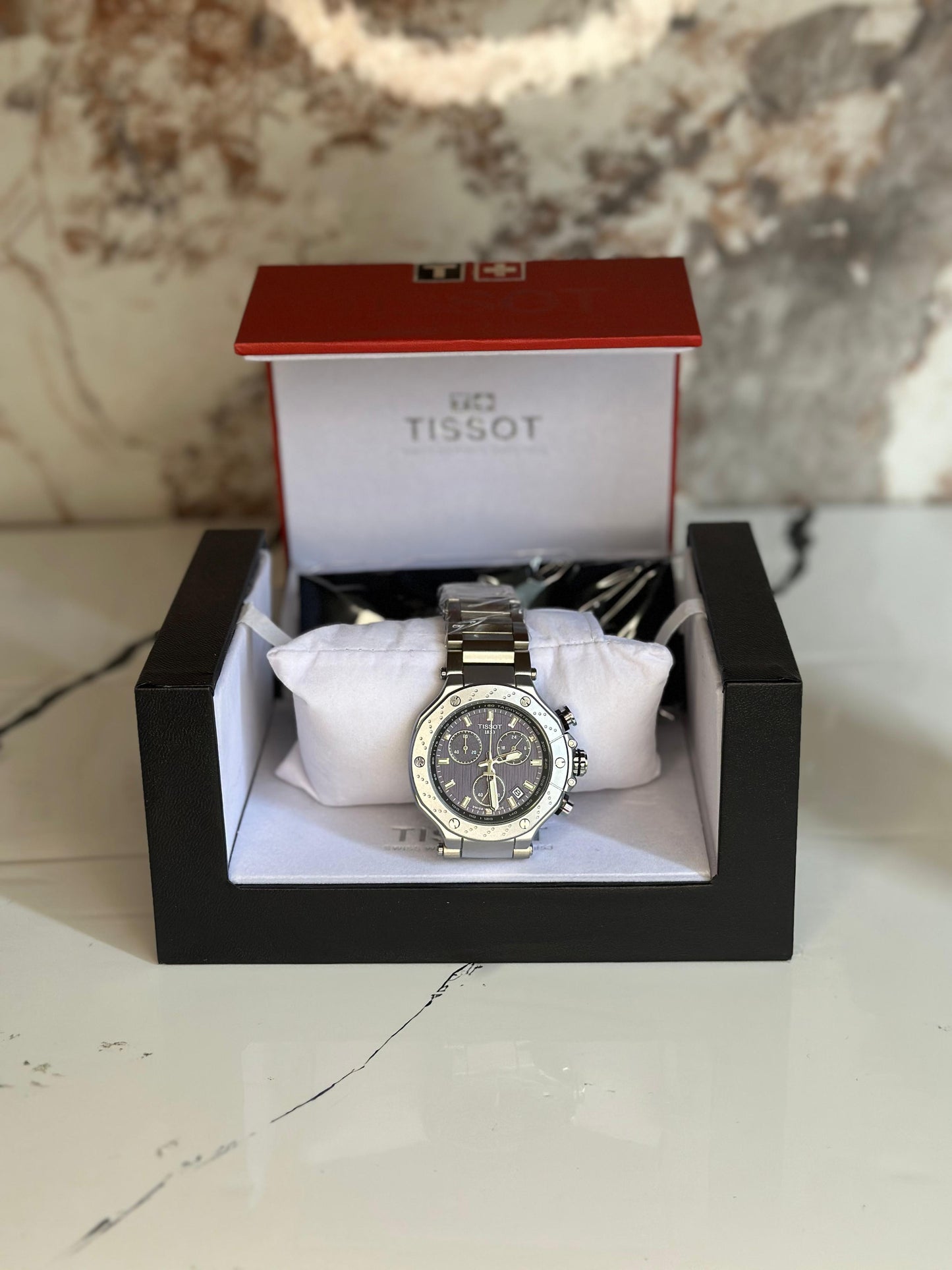 Reloj Tissot edición especial MOTO GP fondo azul pulsera metalica