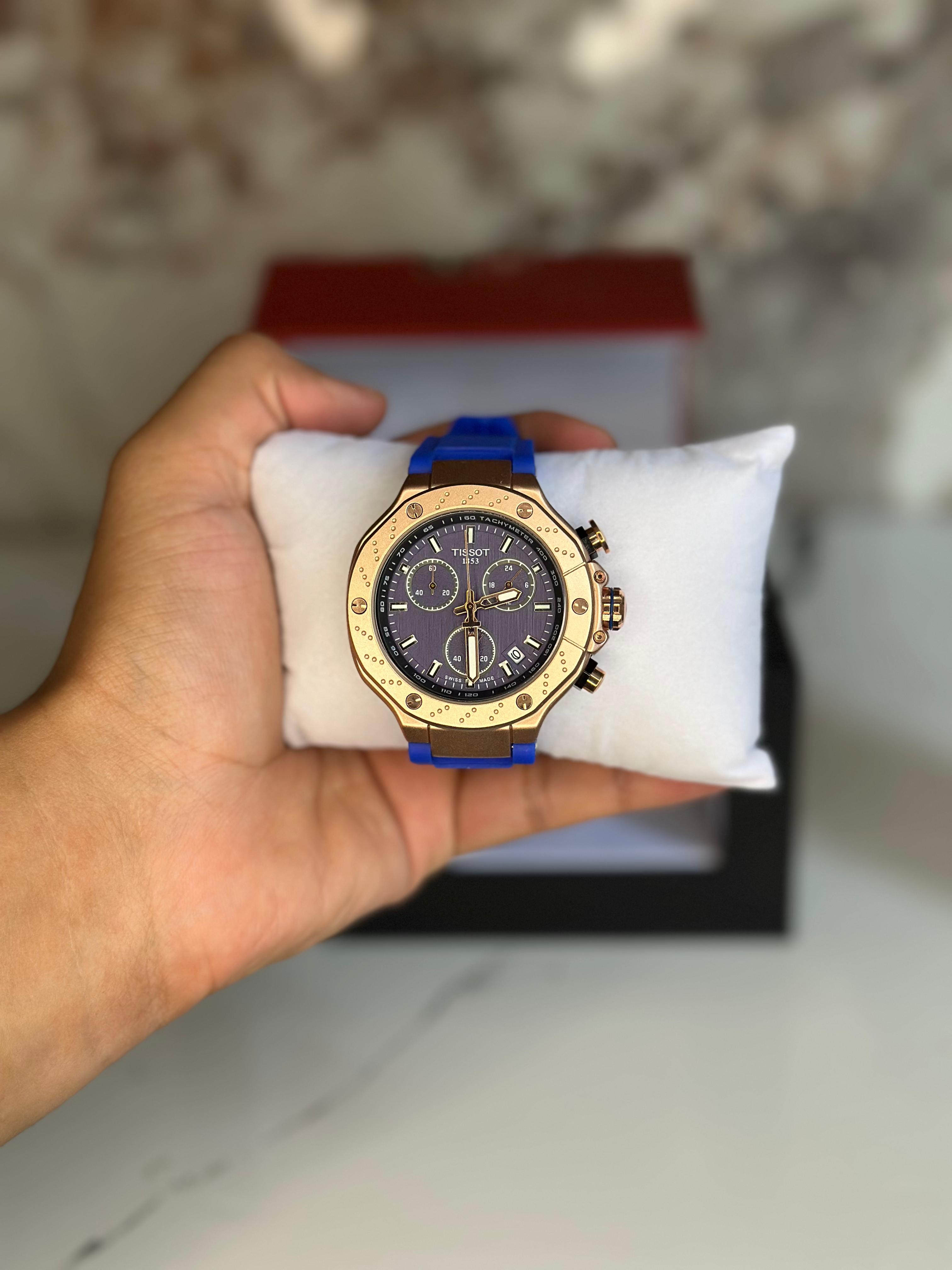Reloj Tissot edición especial MOTO GP fondo azul pulsera de goma