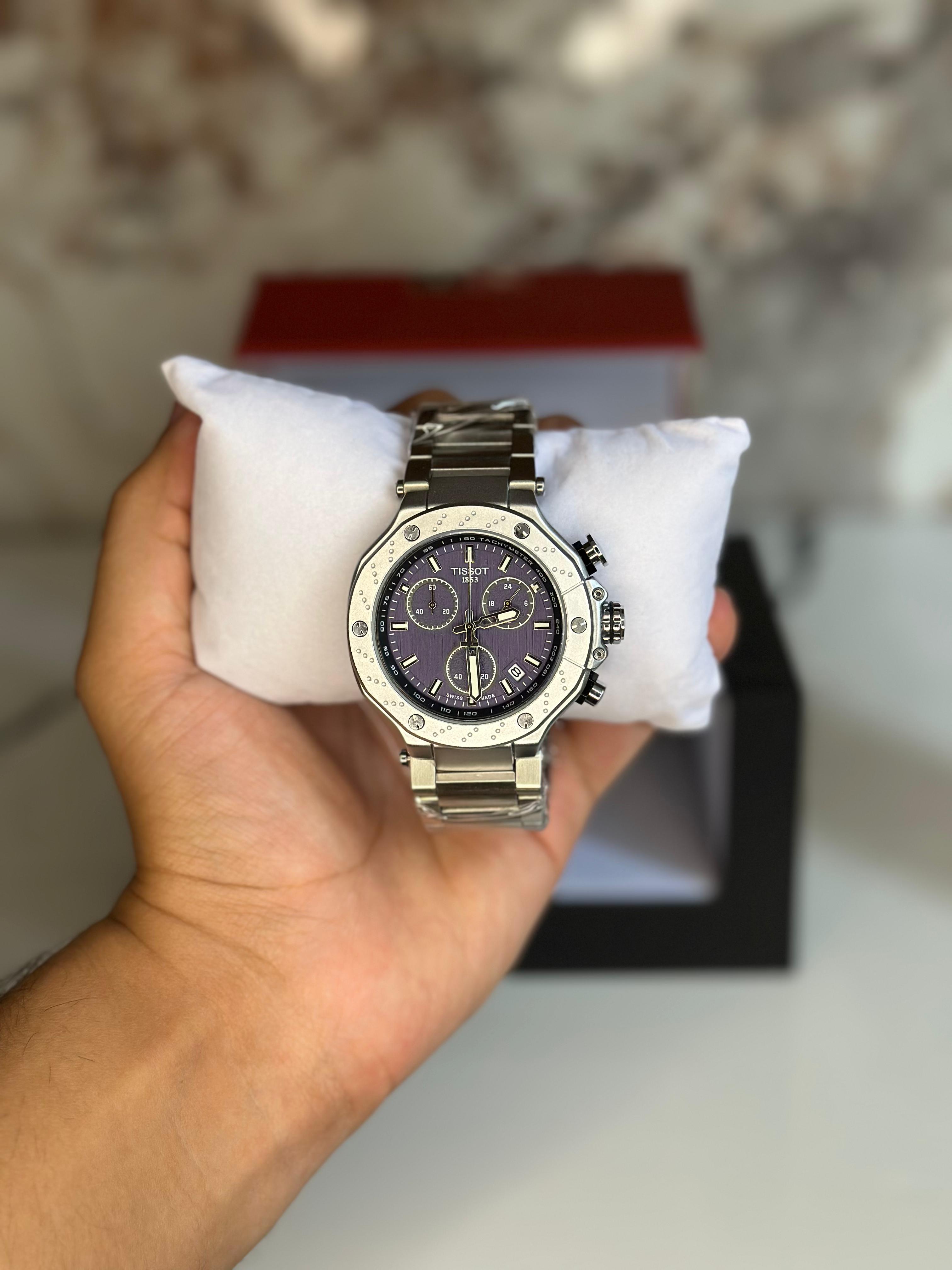 Reloj Tissot edición especial MOTO GP fondo azul pulsera metalica