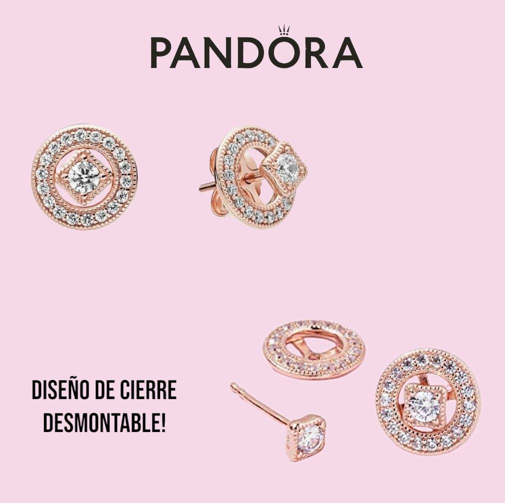 Aretes Pandora 2 en 1 desmontable dorado